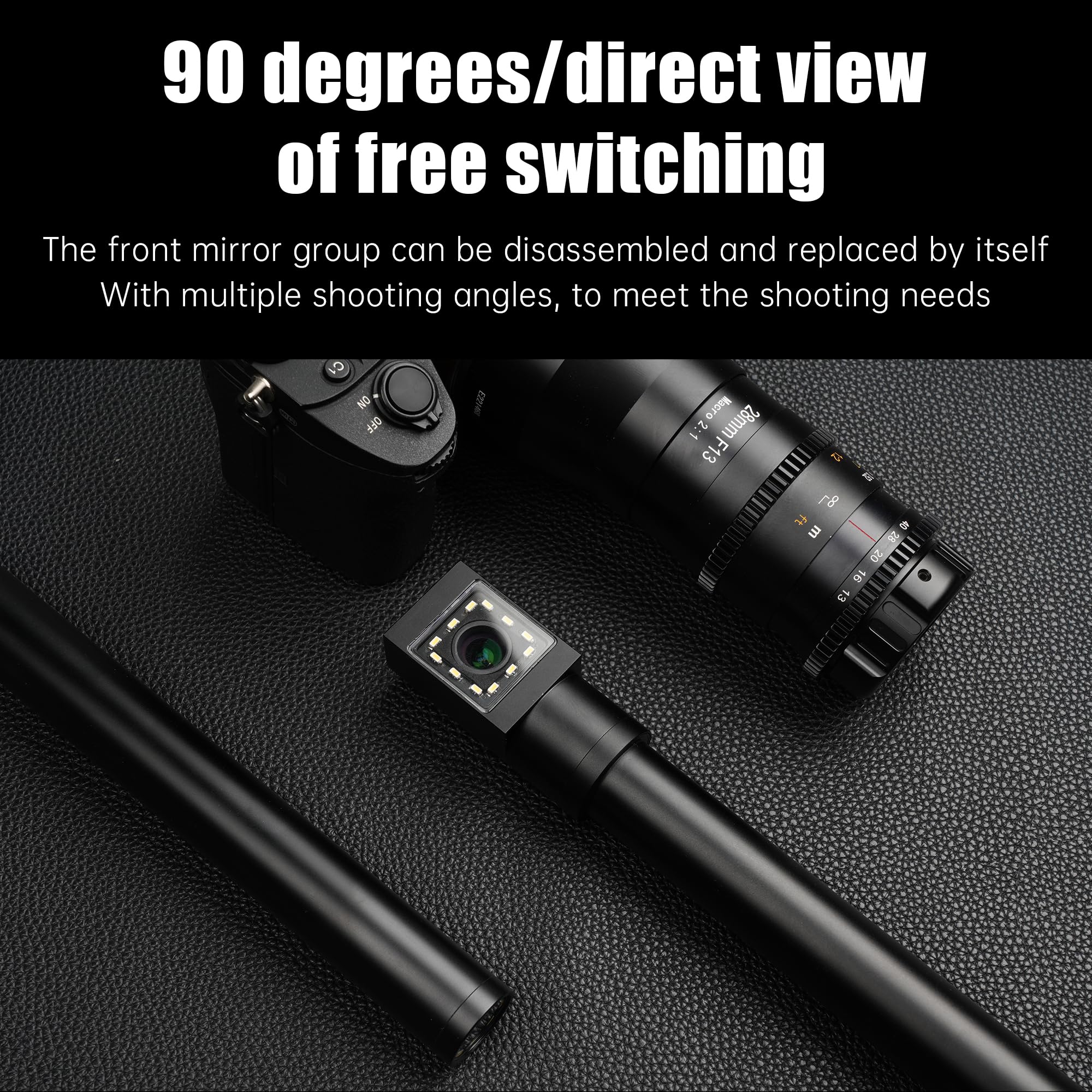 Astrhori 28Mm F13 Periprobe & Direct View Lens Full Frame 2X Macro Lens Built In Ring Light For Fuji X Mount Series Mirrorless C