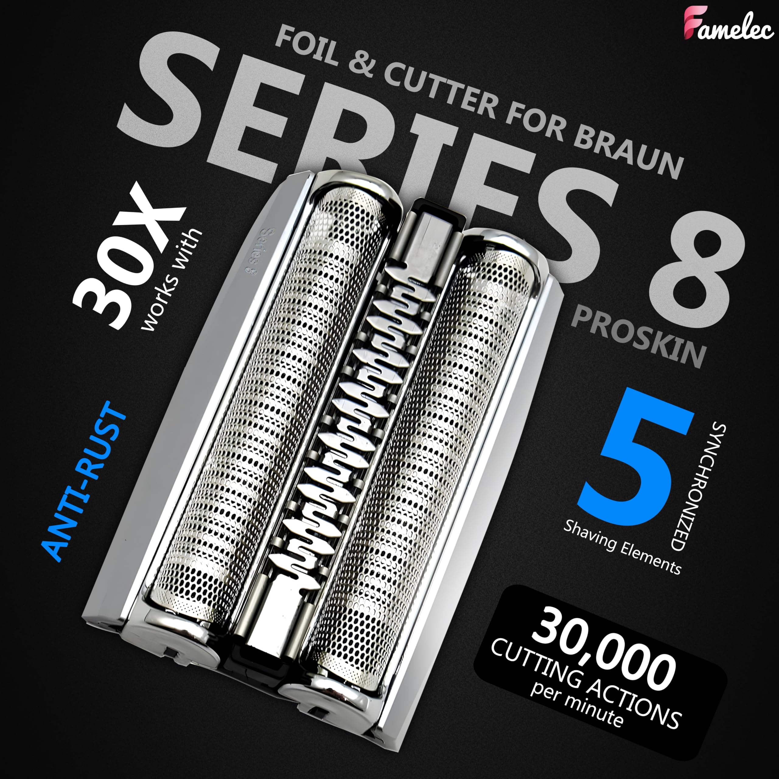 Upgraded 83M For Braun Series 8 Replacement Head 8370Cc 8350S 8320S 8325S 8340S, Compatible With Braun Shaver S8, Replacement Sh