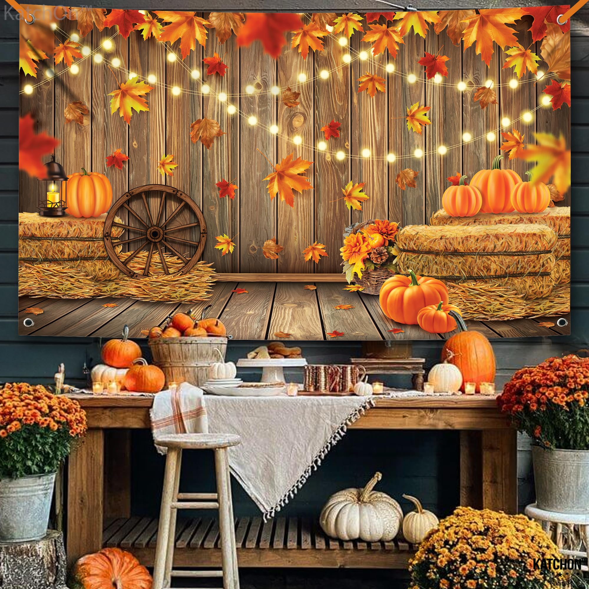 Katchon, Thanksgiving Banner   Xtralarge, 72X44 Inch | Fall Decorations For Home | Autumn Photo Backdrop, Thanksgiving Decoratio