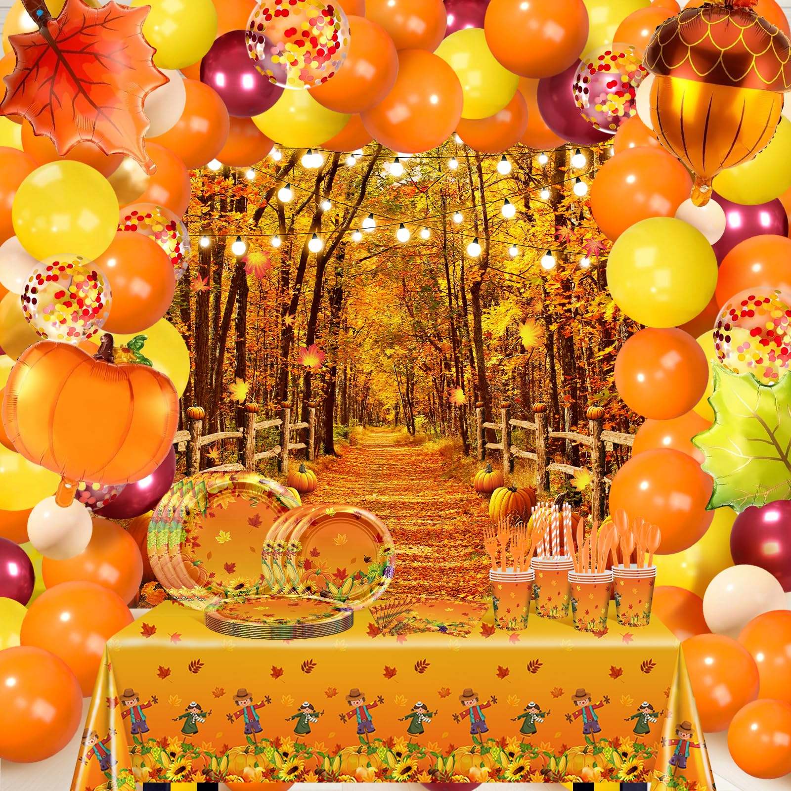 Avezano Fall Backdrops For Photography Autumn Maple Leaves Forest Path Photo Background Thanksgiving Holiday Portrait Photoshoot