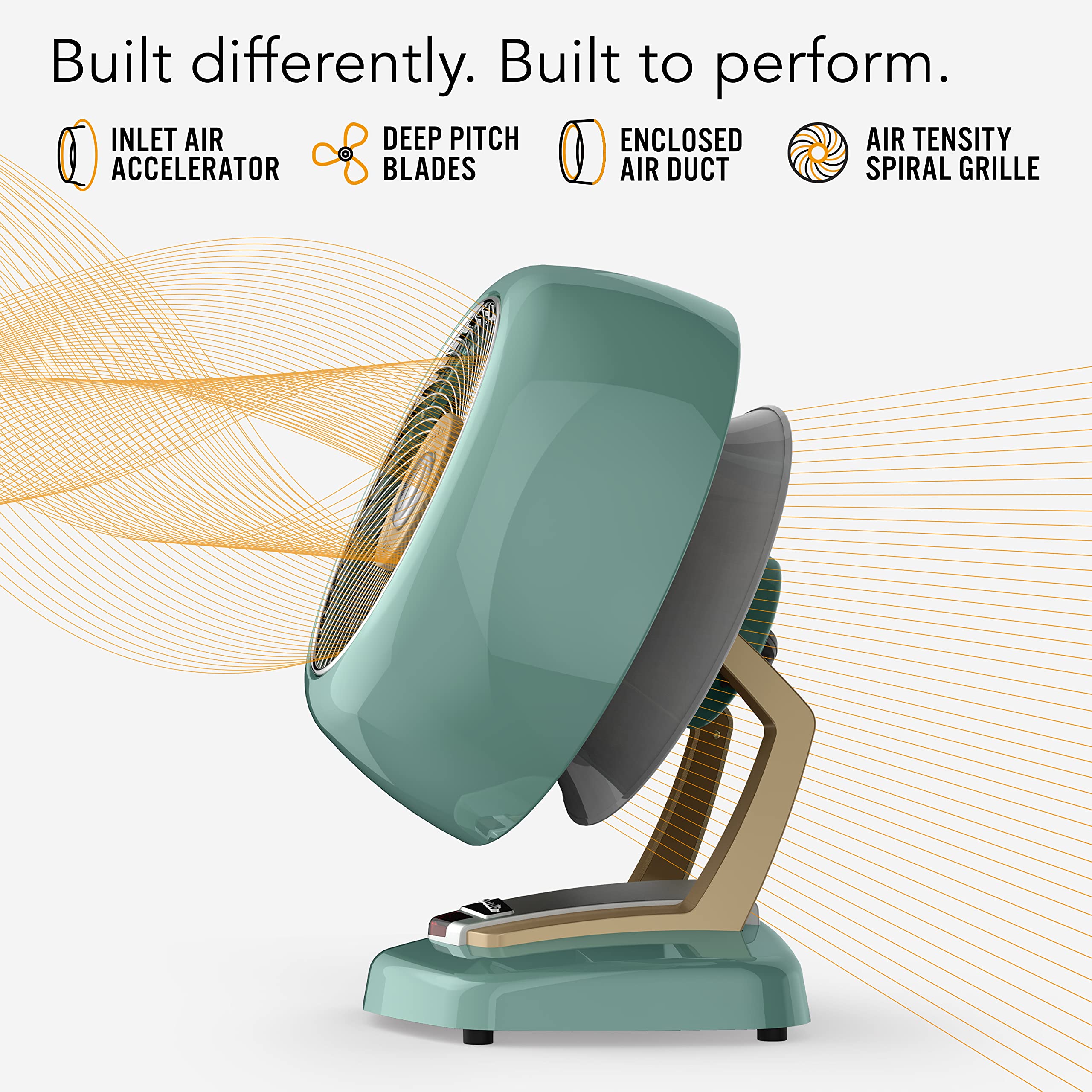 Vornado Vheat Vintage Metal Heater, Green, Whole Room