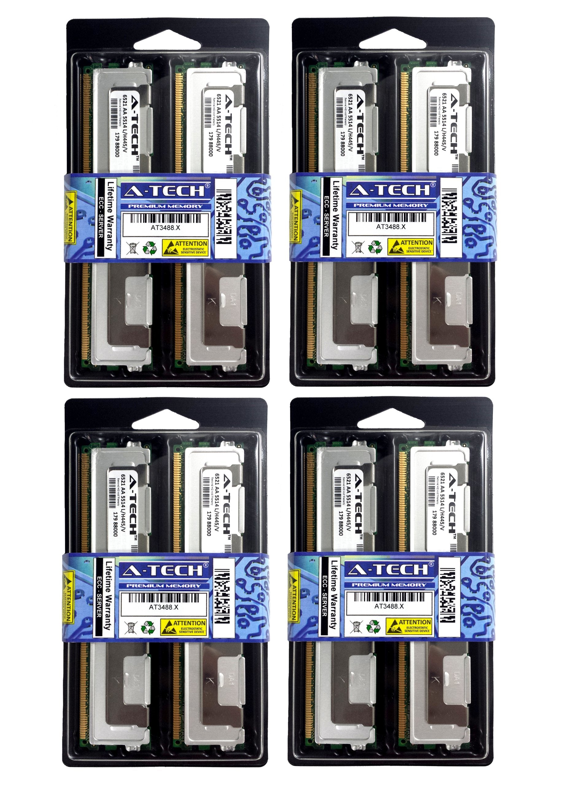 64Gb Kit (8X8Gb) Fully Buffered Ddr2 Server Ram/Memory. Pc2 5300 667Mhz Ddr2 Dimm Ecc (Fully Buffered) 240 Pin 1.8V