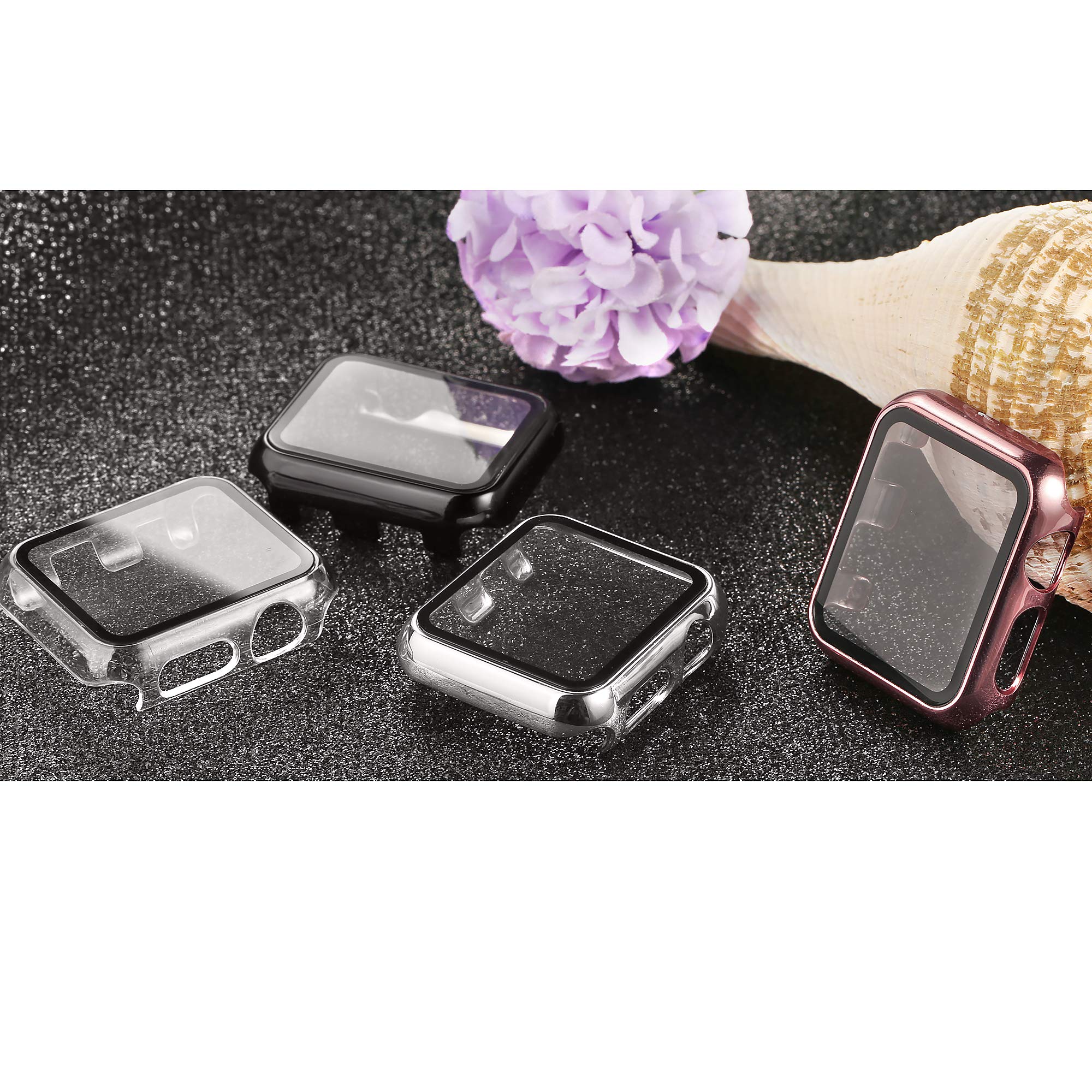 Secbolt 40Mm Case Compatible Apple Watch Band With Built In Tempered Glass Screen Protector  All Around Protective Case For Iwat