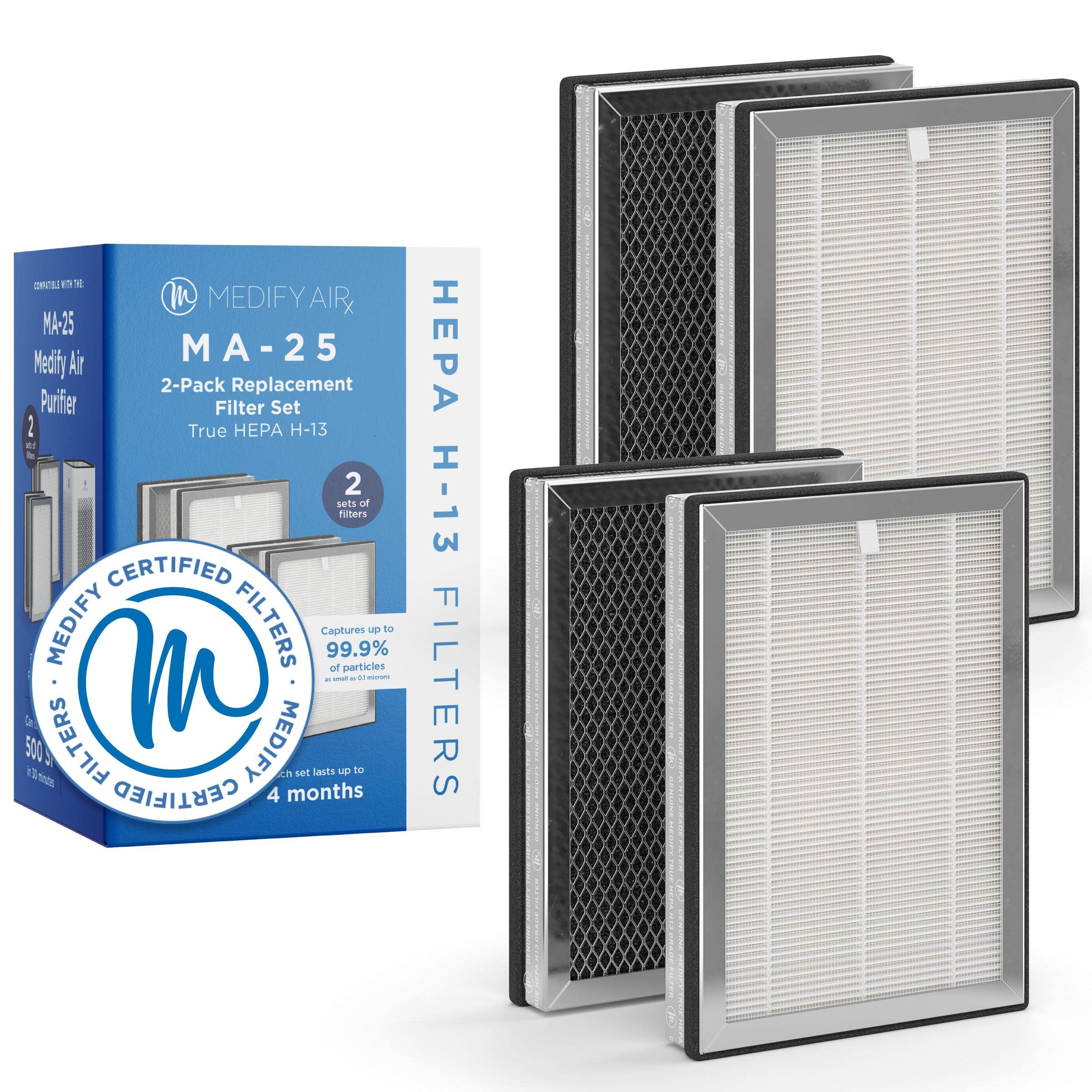 Medify Ma 25 Genuine Replacement Filter | For Allergens, Smoke, Wildfires, Dust, Odors, Pollen, Pet Dander | 3 In 1 With Pre Fil