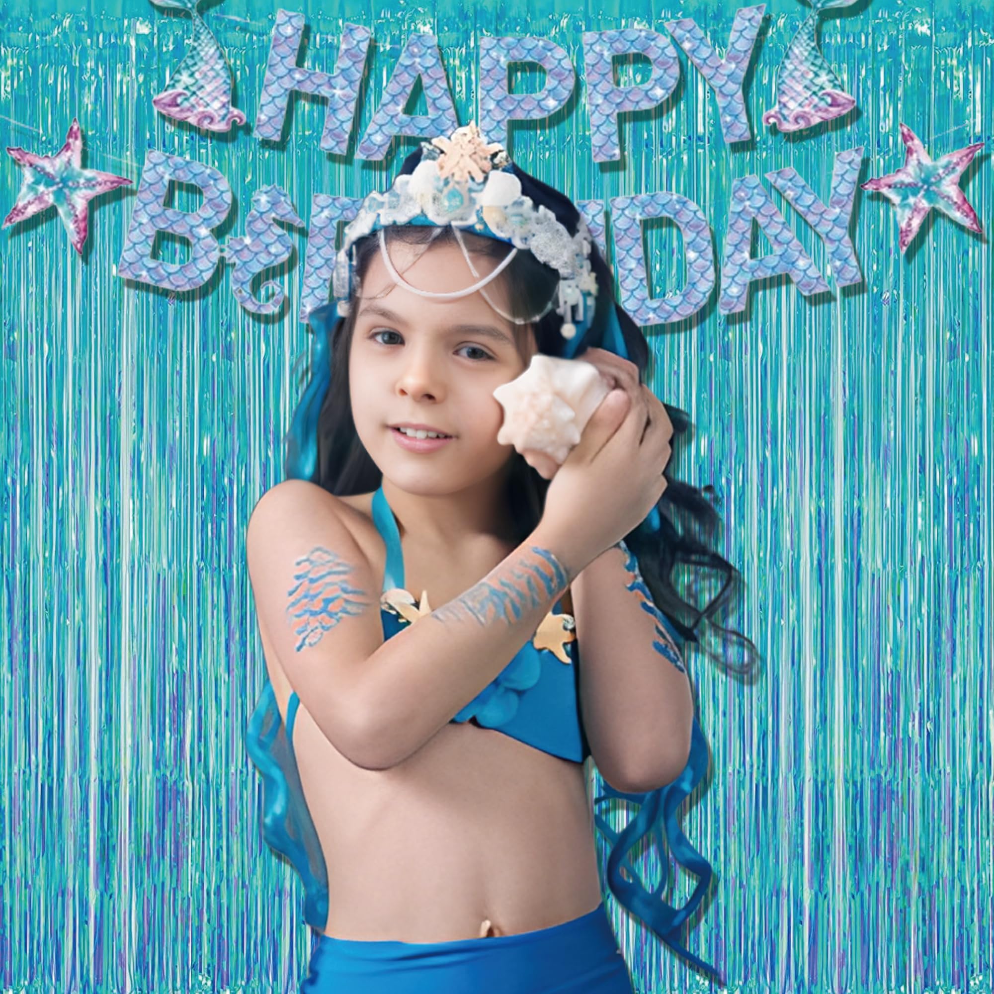 Braveshine Party Decorations Iridescent Foil Fringe Backdrops   2 Packs 3.2 X 6.5 Ft Metallic Tinsel Photo Booth Props Streamer