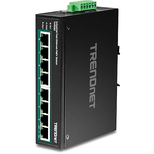 Trendnet 8 Port Industrial Fast Ethernet Poe+ Din Rail Switchti Pe808 X Fast Ethernet Poe+ Portsip30 Network Unmanaged Switch200