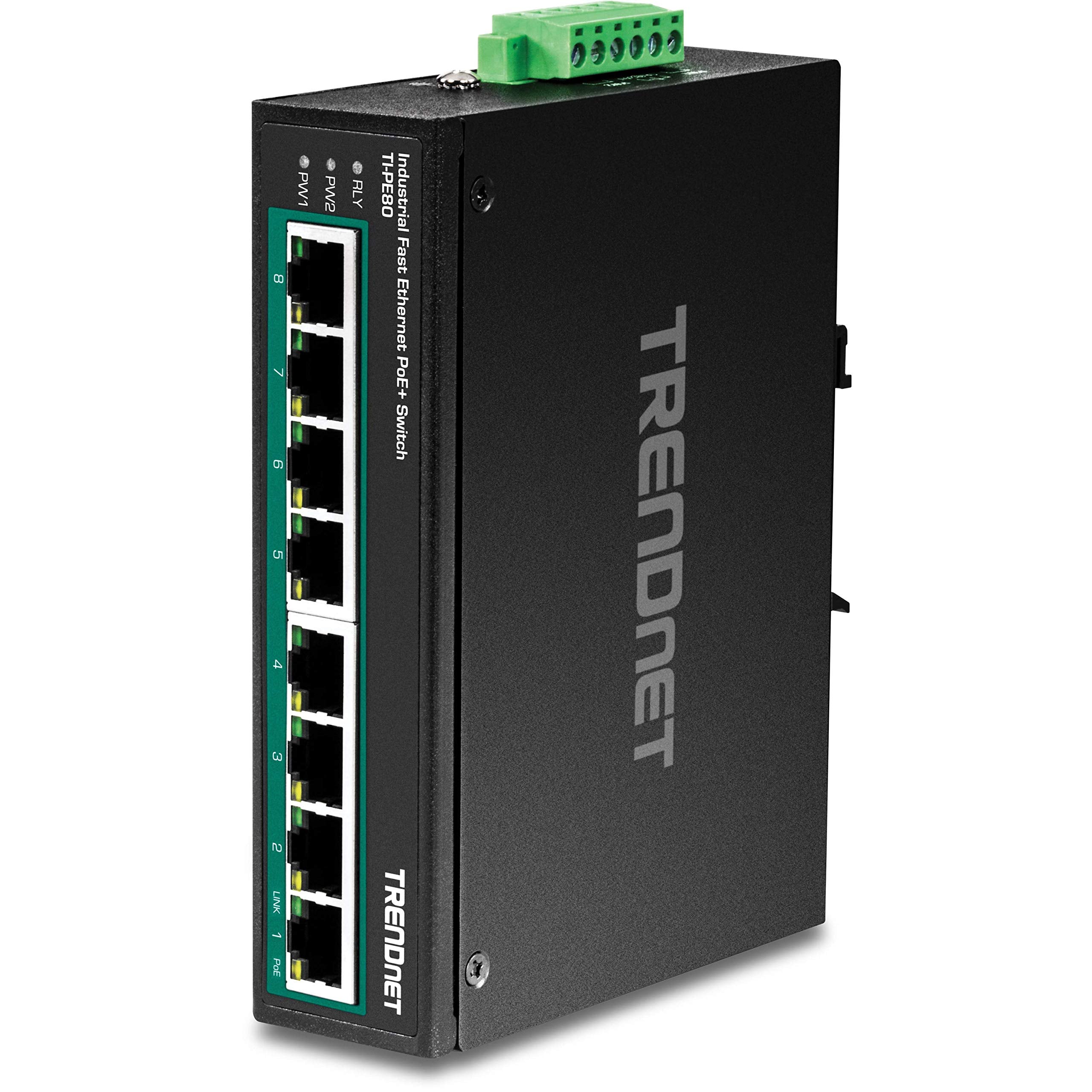 Trendnet 8 Port Industrial Fast Ethernet Poe+ Din Rail Switchti Pe808 X Fast Ethernet Poe+ Portsip30 Network Unmanaged Switch200