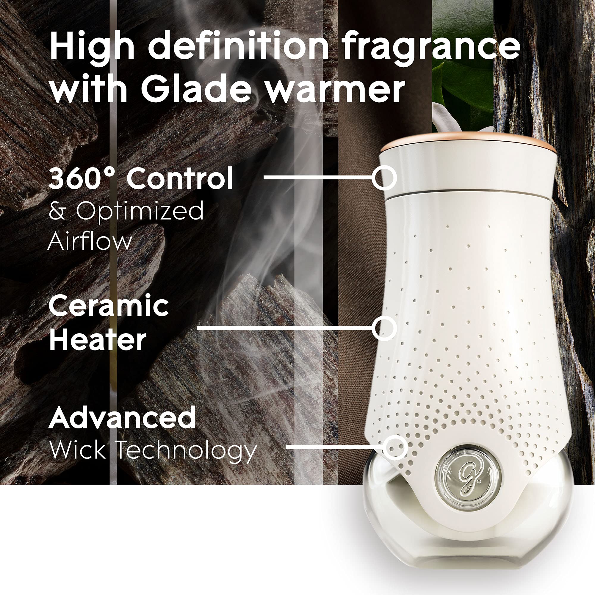 Glade Plugins Refills Air Freshener, Scented And Essential Oils For Home And Bathroom, Elegant Amber & Oud, 2.01 Oz, 3 Count