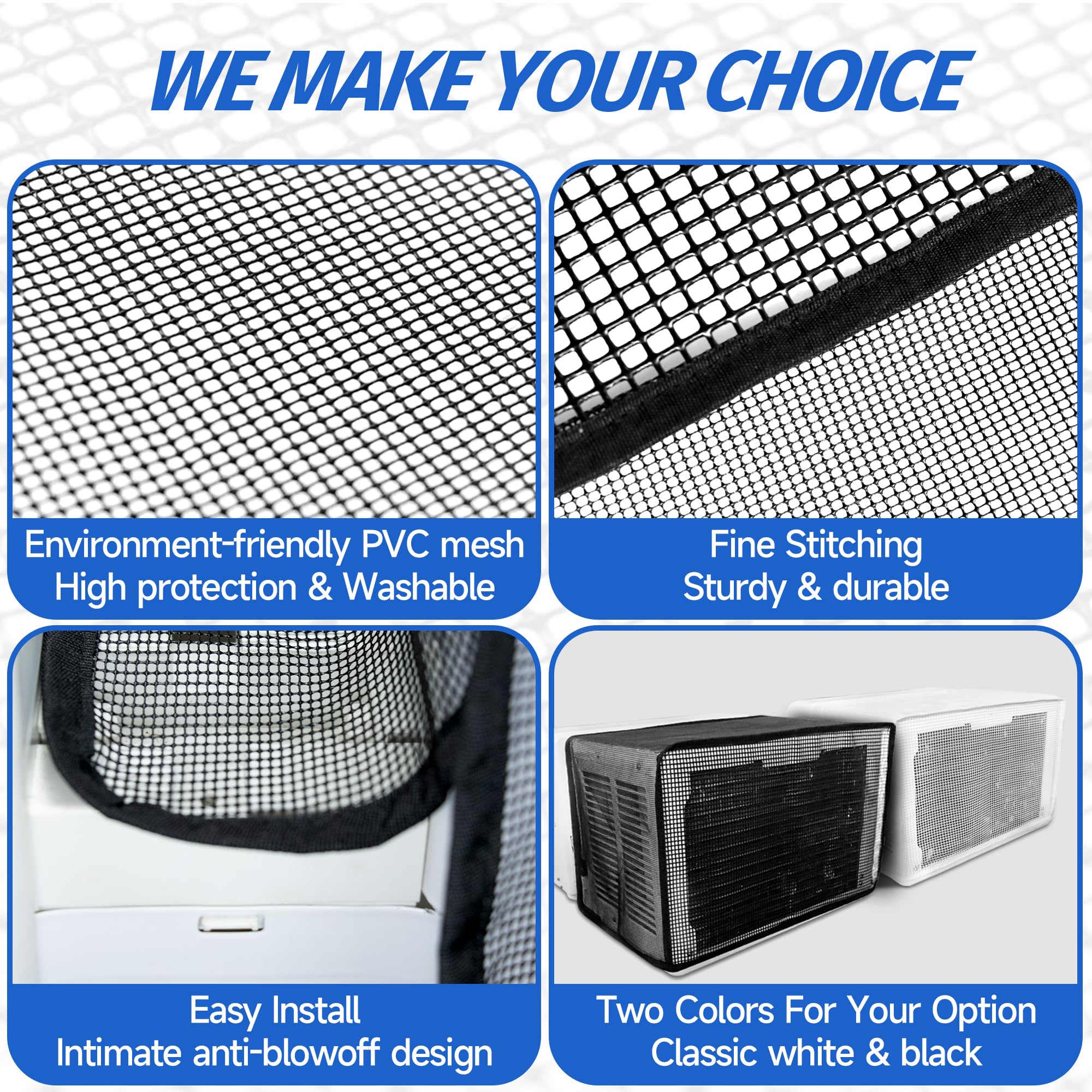 Taktopeak Window Ac Mesh Cover 20'' W X 12.2'' D X 13.4'' H, U Shaped Air Conditioner Cover Specially For Midea U Shaped Window