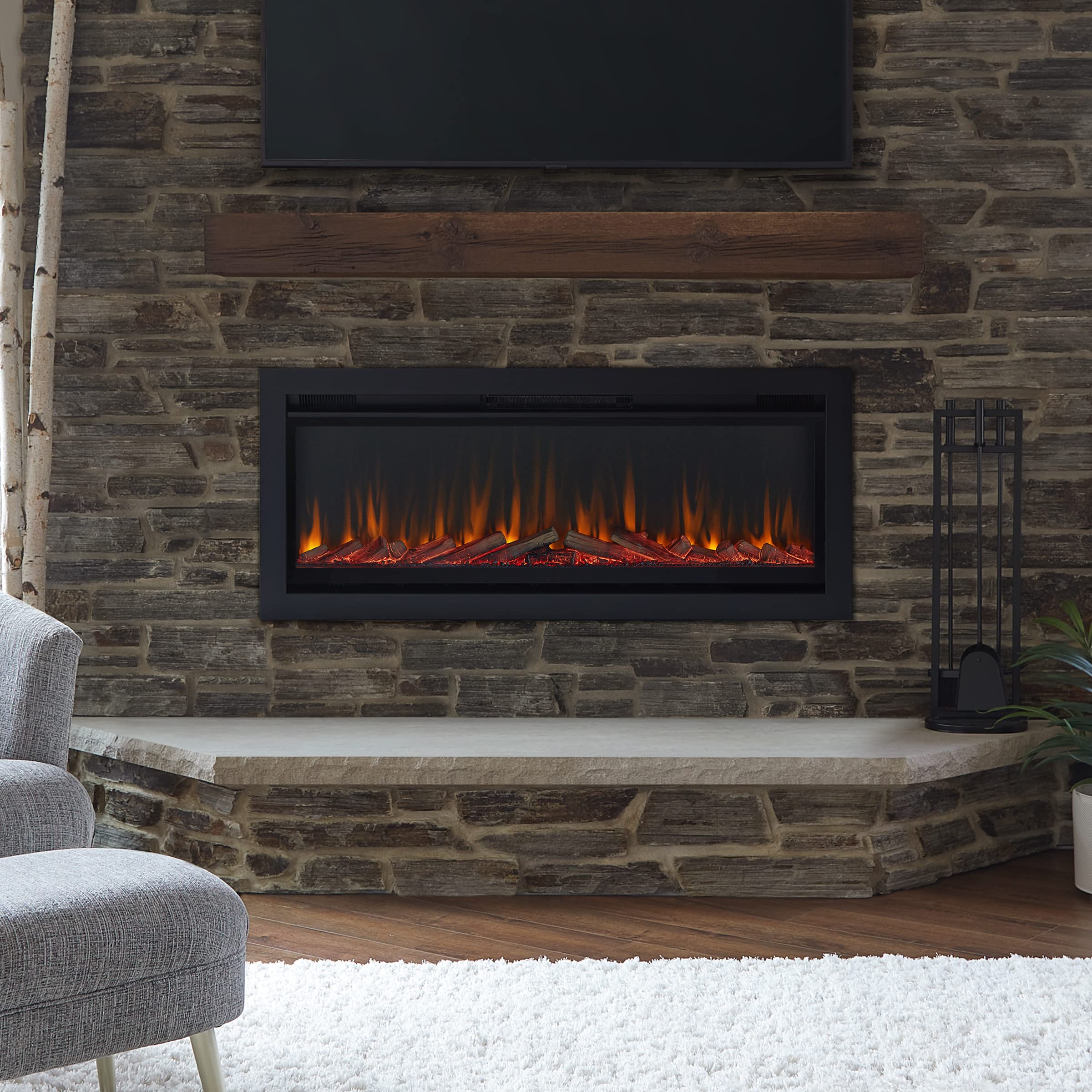 Real Flame 49'' Wall Mount Or Recessed Electric Fireplace Insert By Real Flame