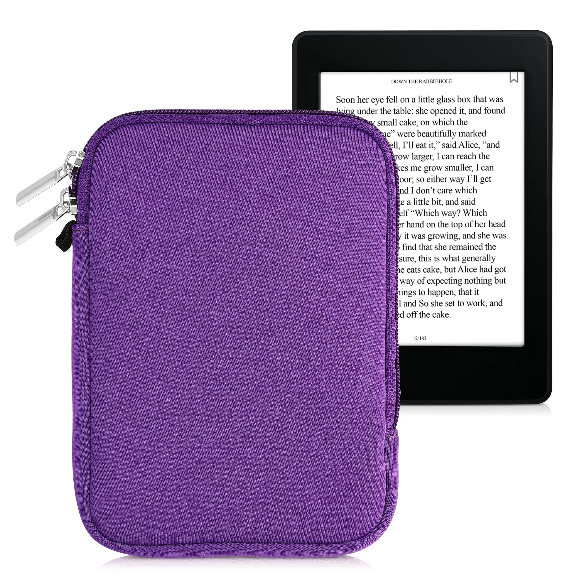 Kwmobile Neoprene E Reader Pouch Size 6'' Ereader   Universal Ebook Sleeve Case With Zipper   Violet