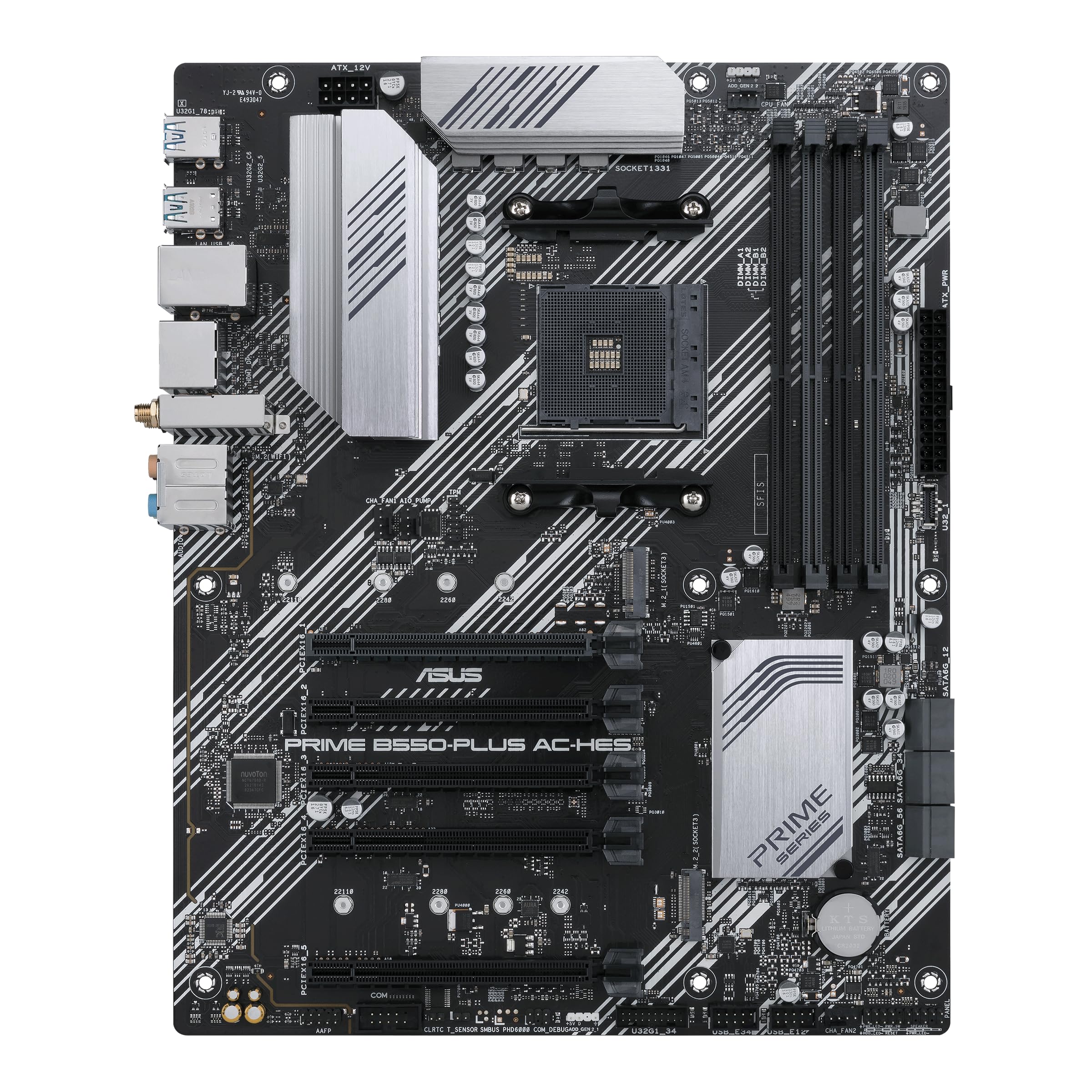 Asus Prime B550 Plus Ac Hes Amd Am4 (3Rd Gen Ryzen) Atx Motherboard (Dual M.2, Pcie4.0, Wifi5, 1Gb Ethernet, Sata 6 Gbps, Usb 3.