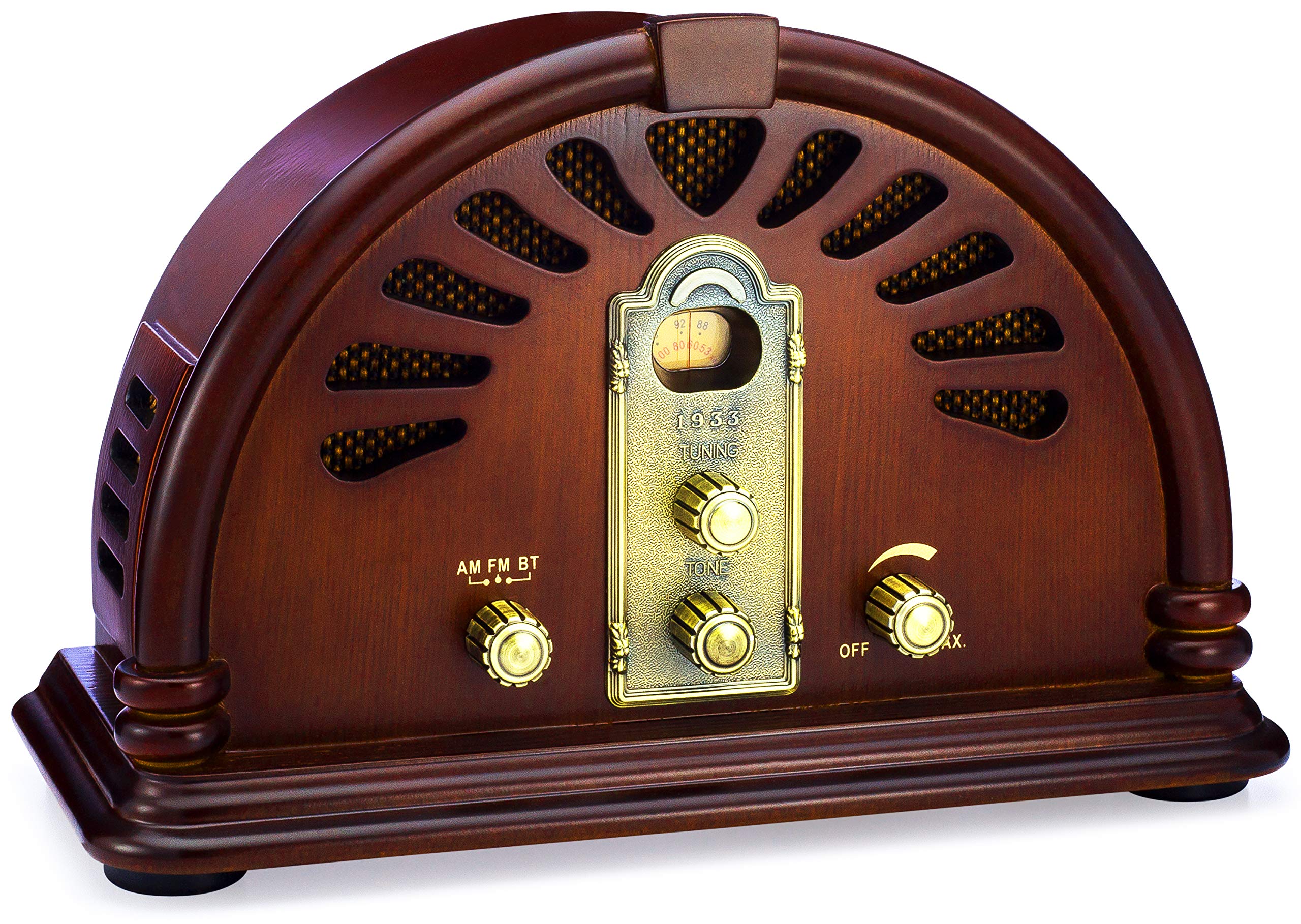 Clearclick Classic Vintage Retro Style Am/Fm Radio With Bluetooth   Handmade Wooden Exterior