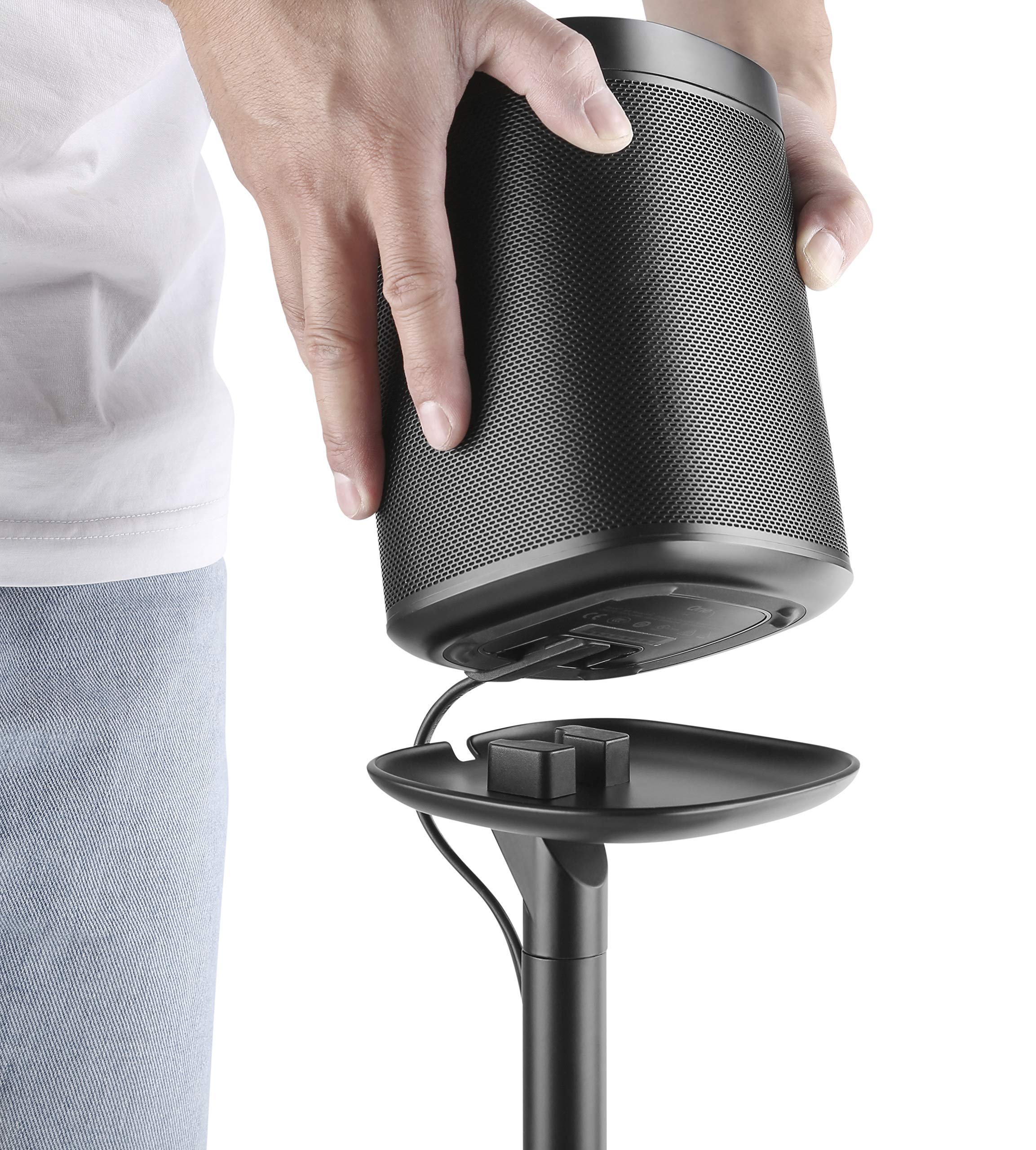 Ynvision.Design Fixed Height Floor Stand Compatible With Sonos One, One Sl And Play:1 Speaker | 2 Pack | Yn One Pair (Black)