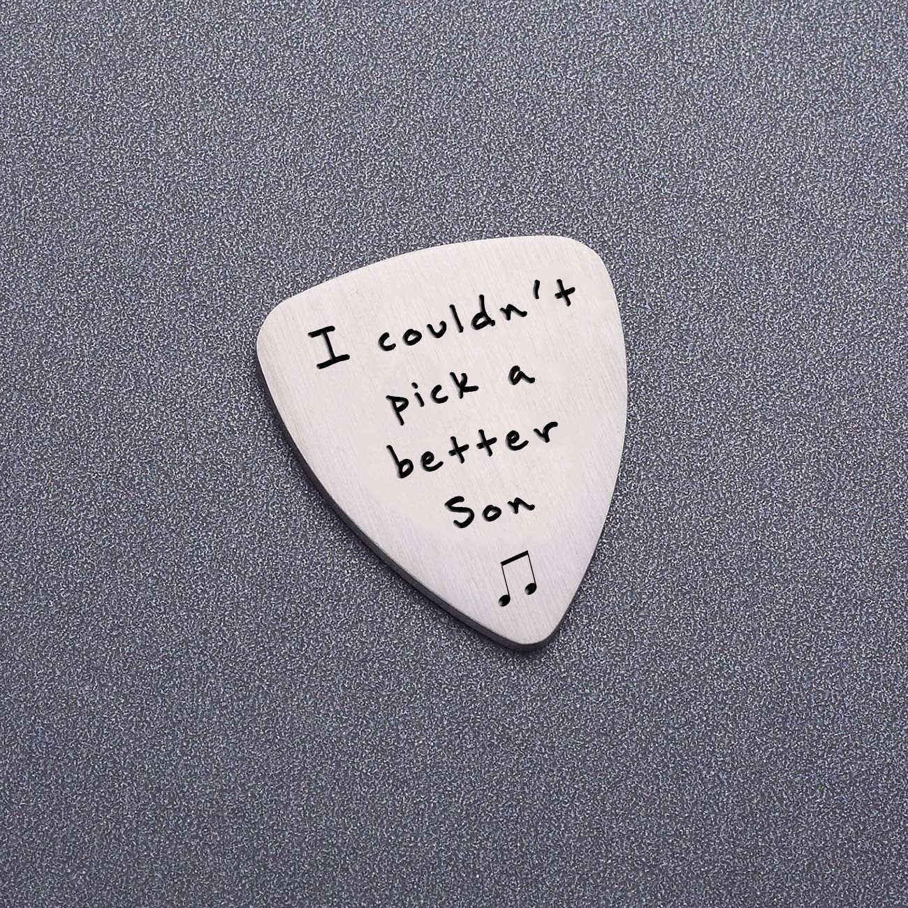Gifts For Son From Mom Dad   I Couldn'T Pick A Better Son Guitar Pick Jewelry, Personalized Musician Gifts, Birthday Graduation
