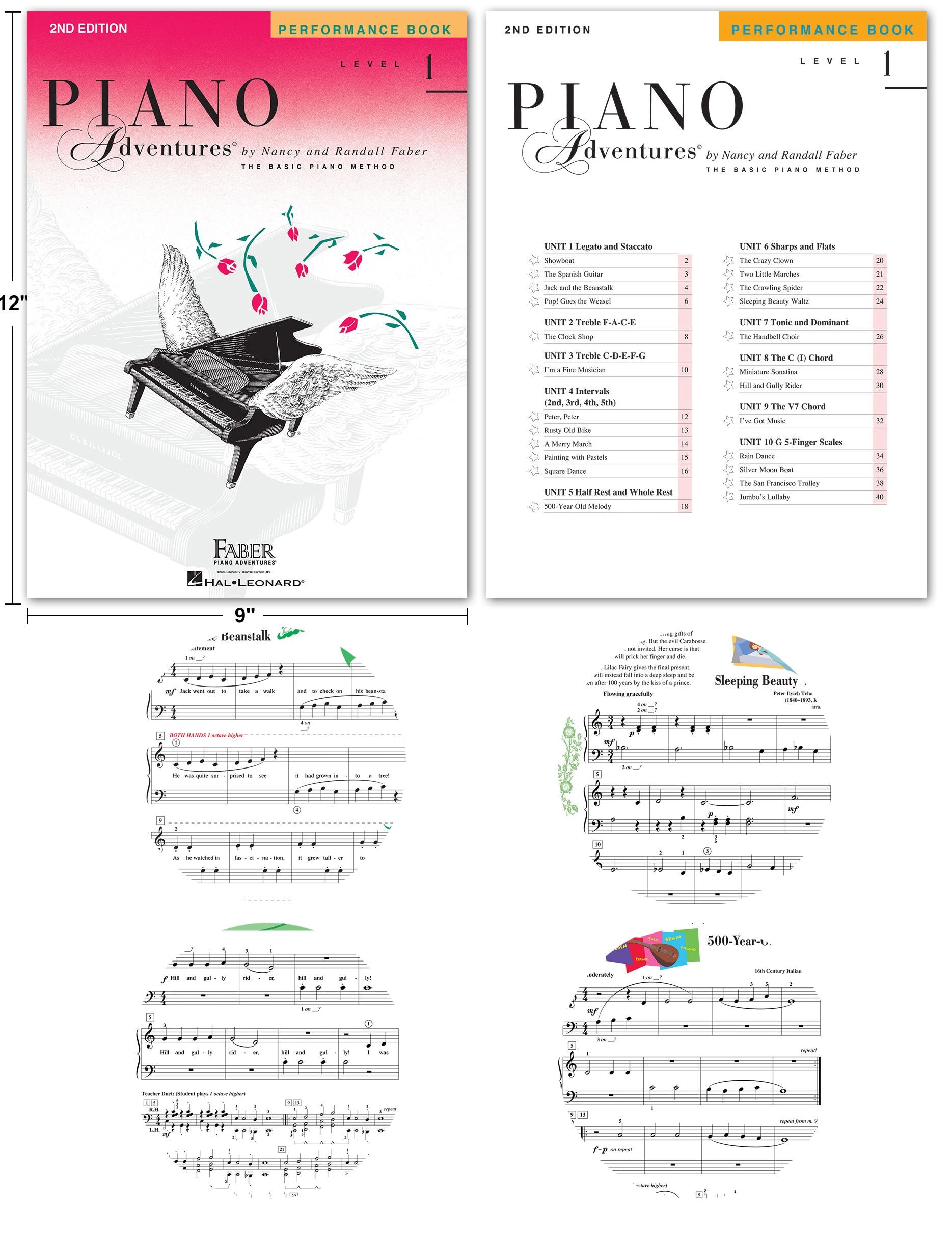 Piano Adventures Level 1 2Nd Edition Bundle Set By Nancy Faber - Lesson, Theory, Performance, Technique & Artistry Books & Julie
