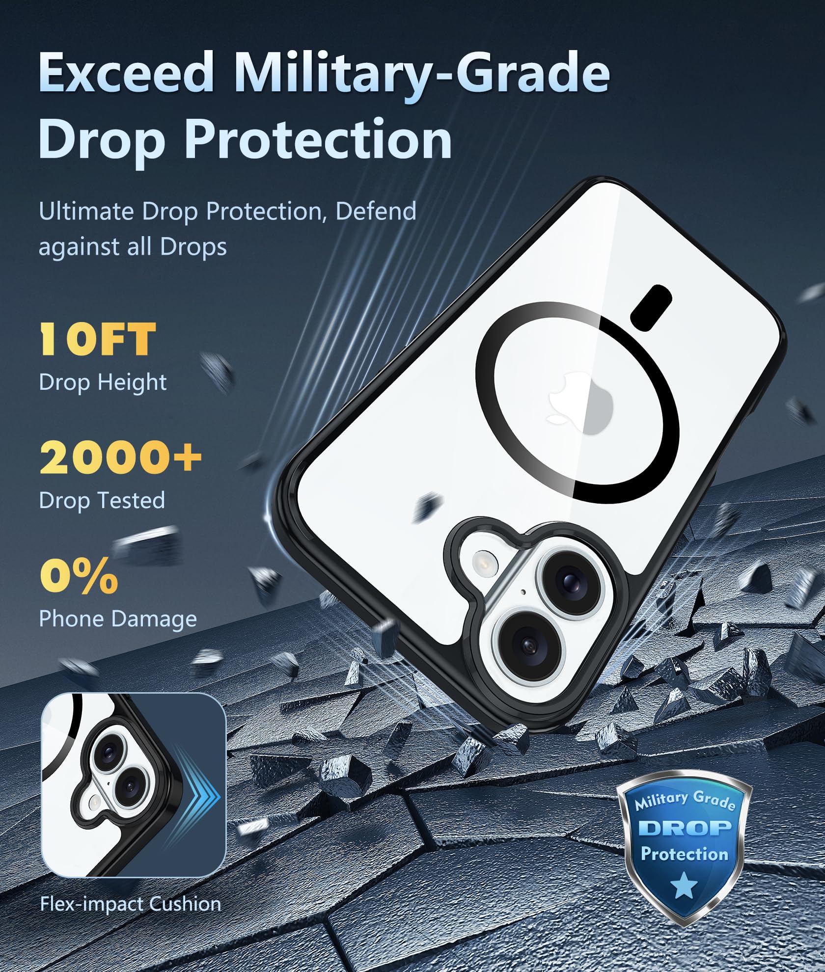 Fntcase For Iphone 16 Case: Support Camera Control Capture Magnetic Military Grade Drop Protection Anti Yellowing Cell Phone Cov