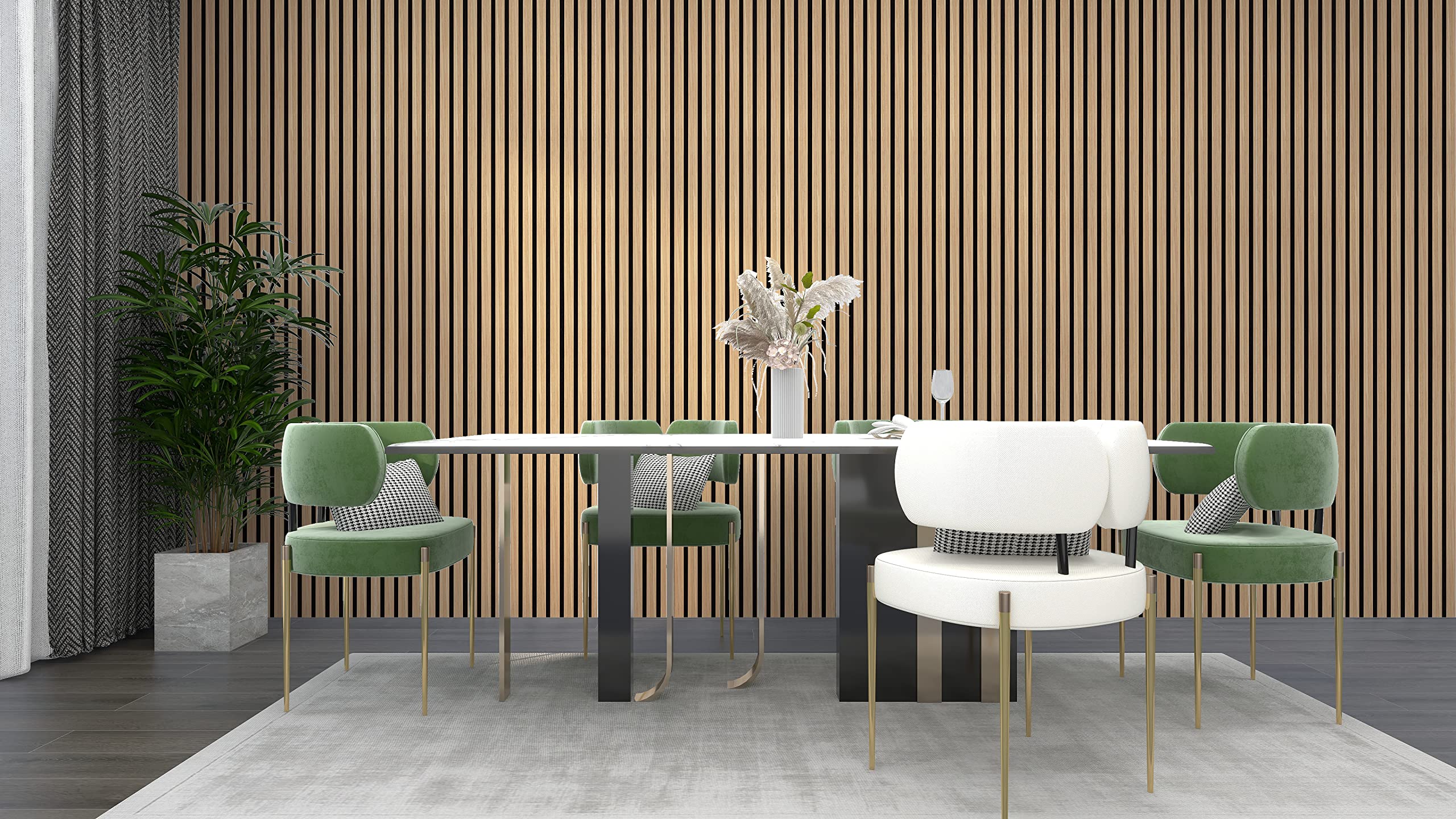 Concord Acoustic Wall Panels | Wood 3D Wall Panels Slat Wall Paneling - Pine | 94.5    X 5    Each | Soundproof Paneling | Wall