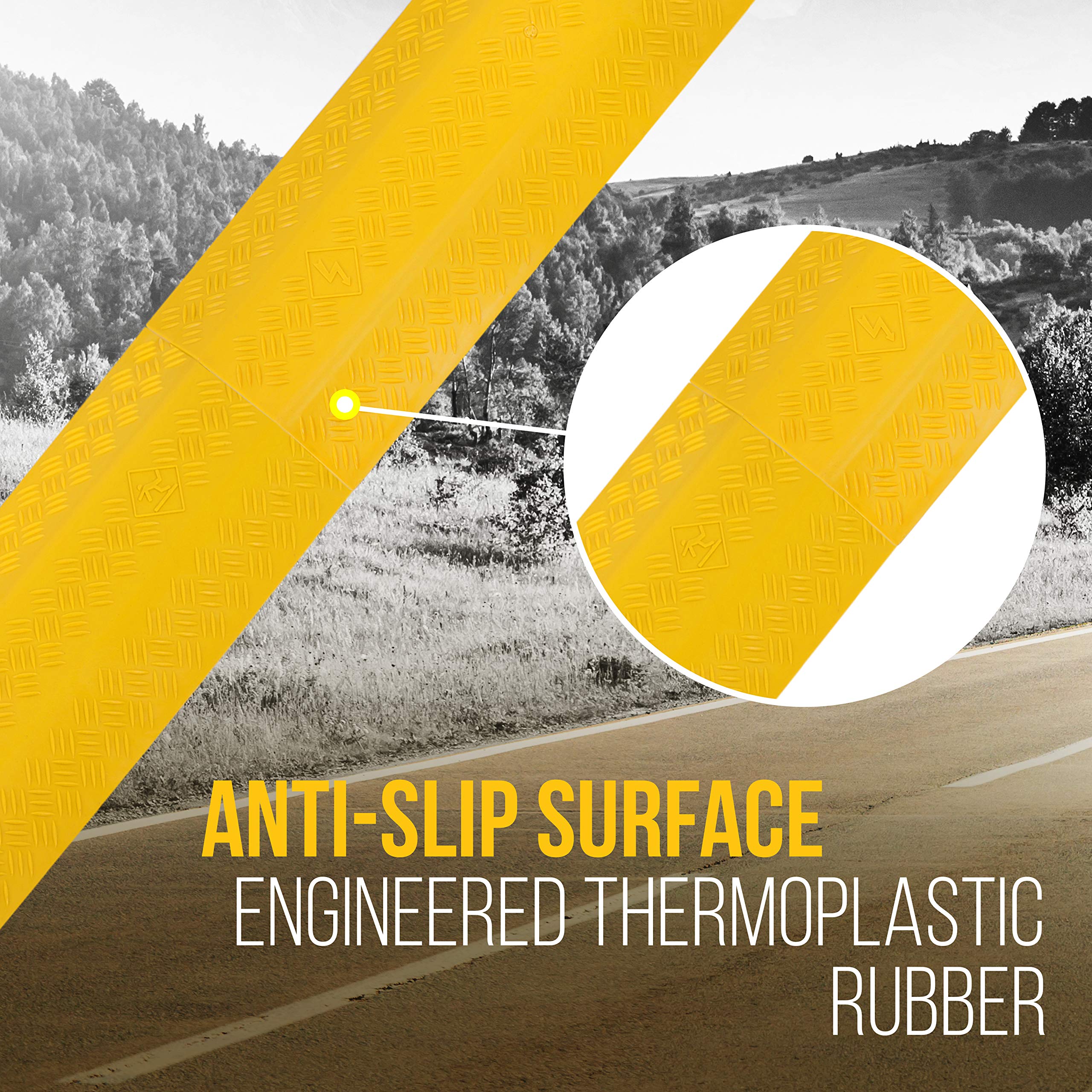 Pyle Durable Cable Ramp Protective Cover   2,000 Lbs Max Heavy Duty Drop Over Hose & Cable Track Protector,   Cable Concealer Fo