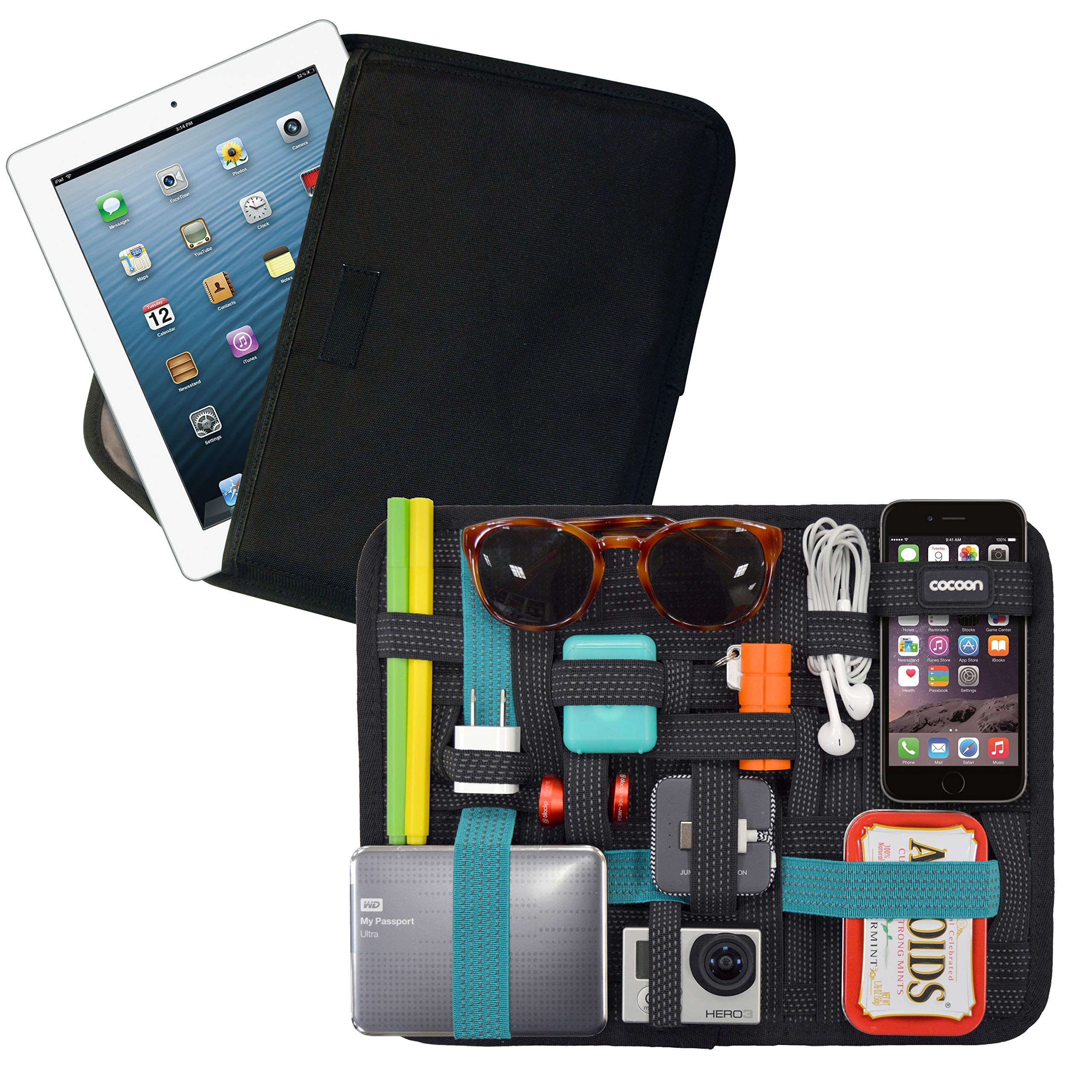 Cocoon CPG46BKT 11 GRIDIT! Accessory Organizer with Tablet Pocket (Black/Teal)