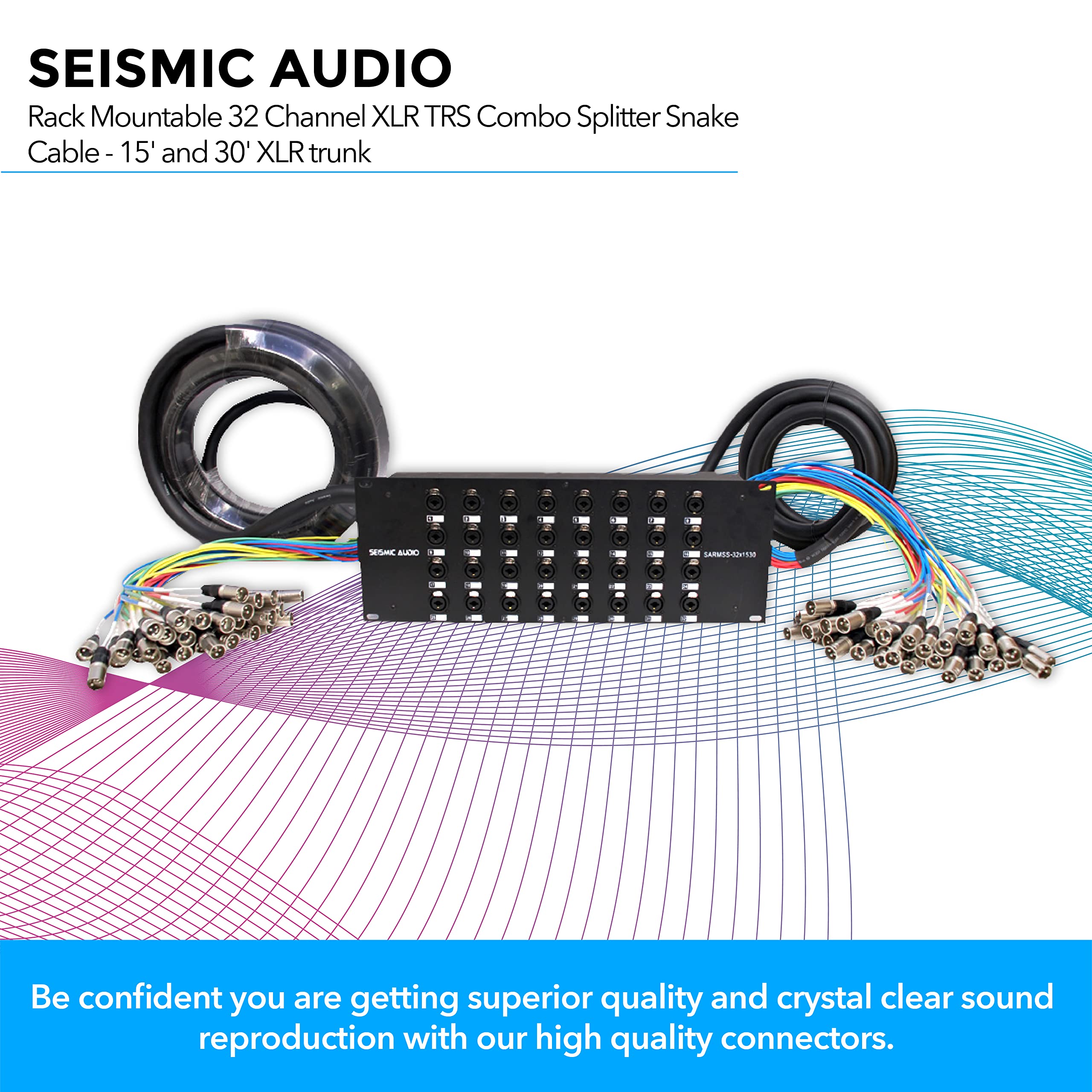 Seismic Audio - Sarmss-32X1530 - 32 Channel Xlr Trs Combo Splitter Snake Cable - 15 And 30 Xlr Trunks