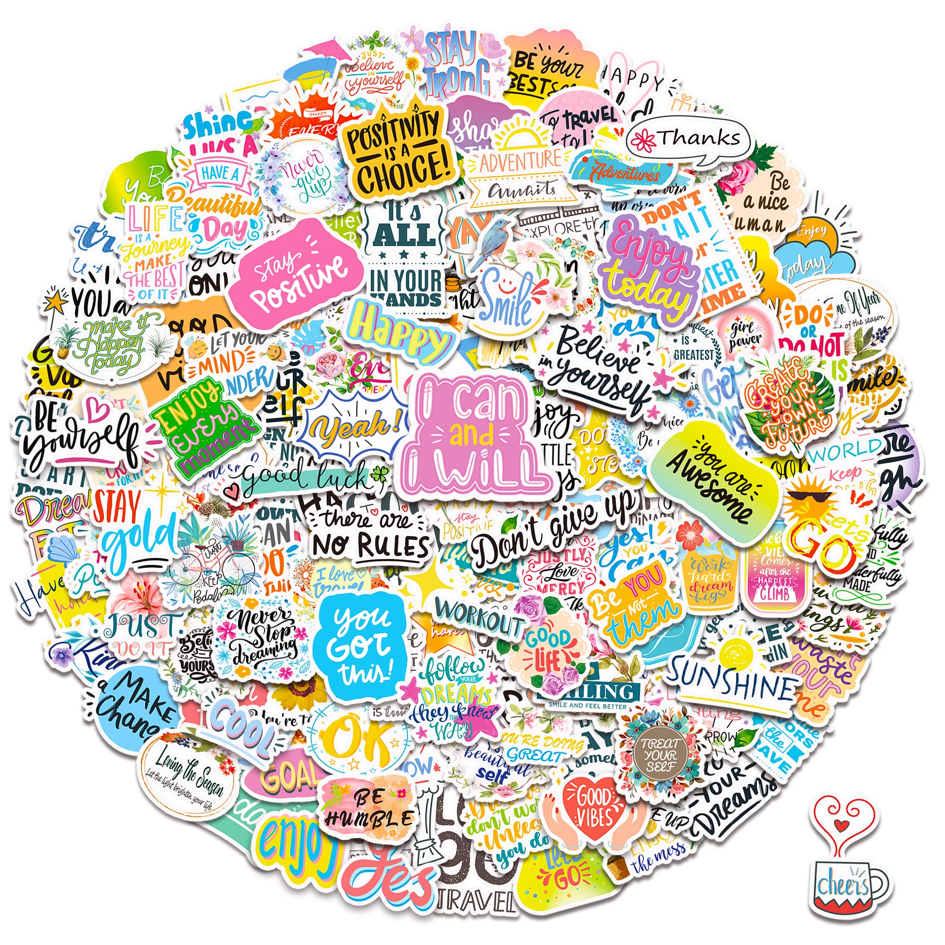 Inspirational Stickers,150Pcs Motivational Stickers For Water Bottles Positive Quote Stickers For Journaling Scrapbook Aesthtic 