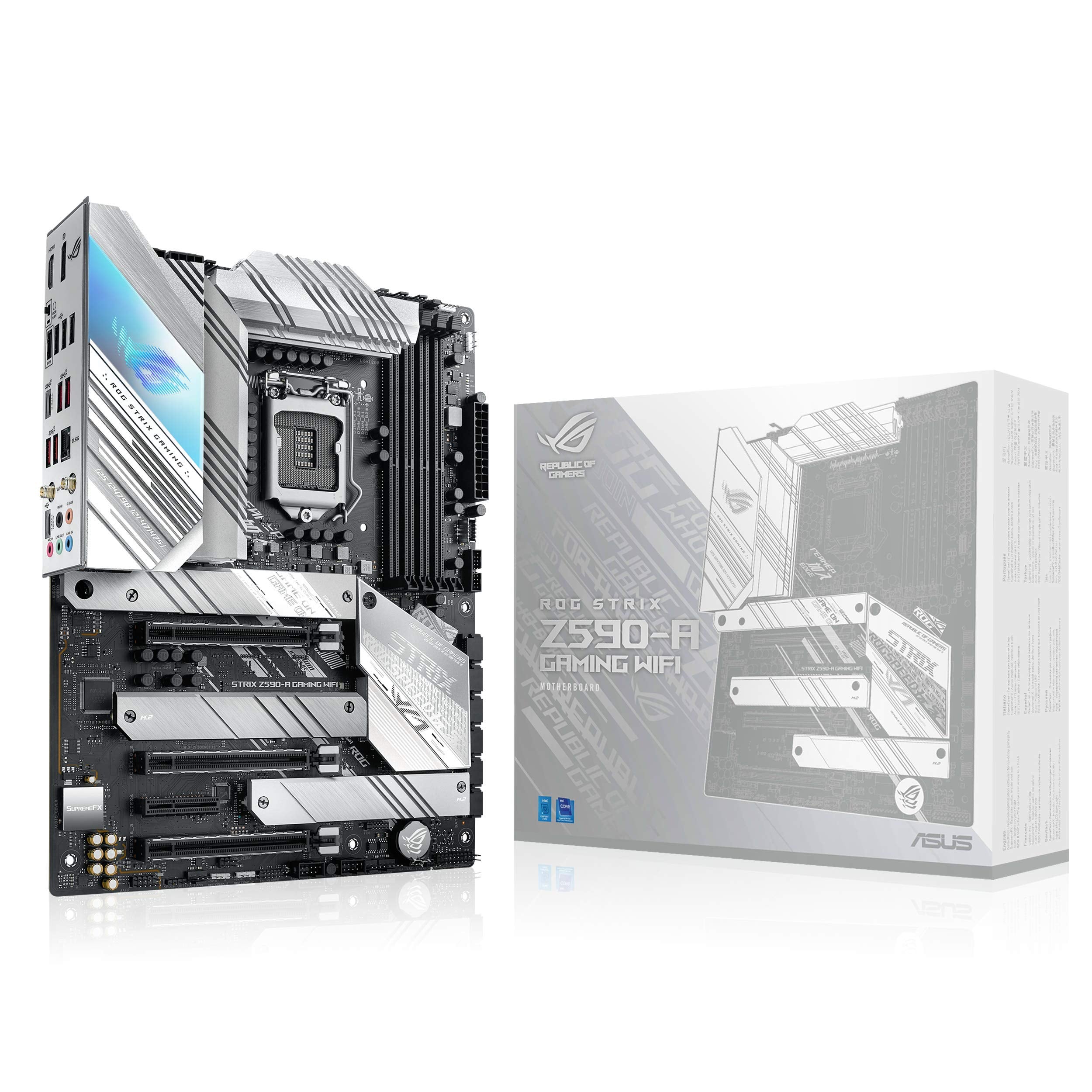 Rog Strix Z590 A Gaming Wifi 6 Lga 1200(Intel       11Th/10Thgen) Atx White Scheme Gaming Motherboard (Pcie 4.0, 14+2 Power Stag