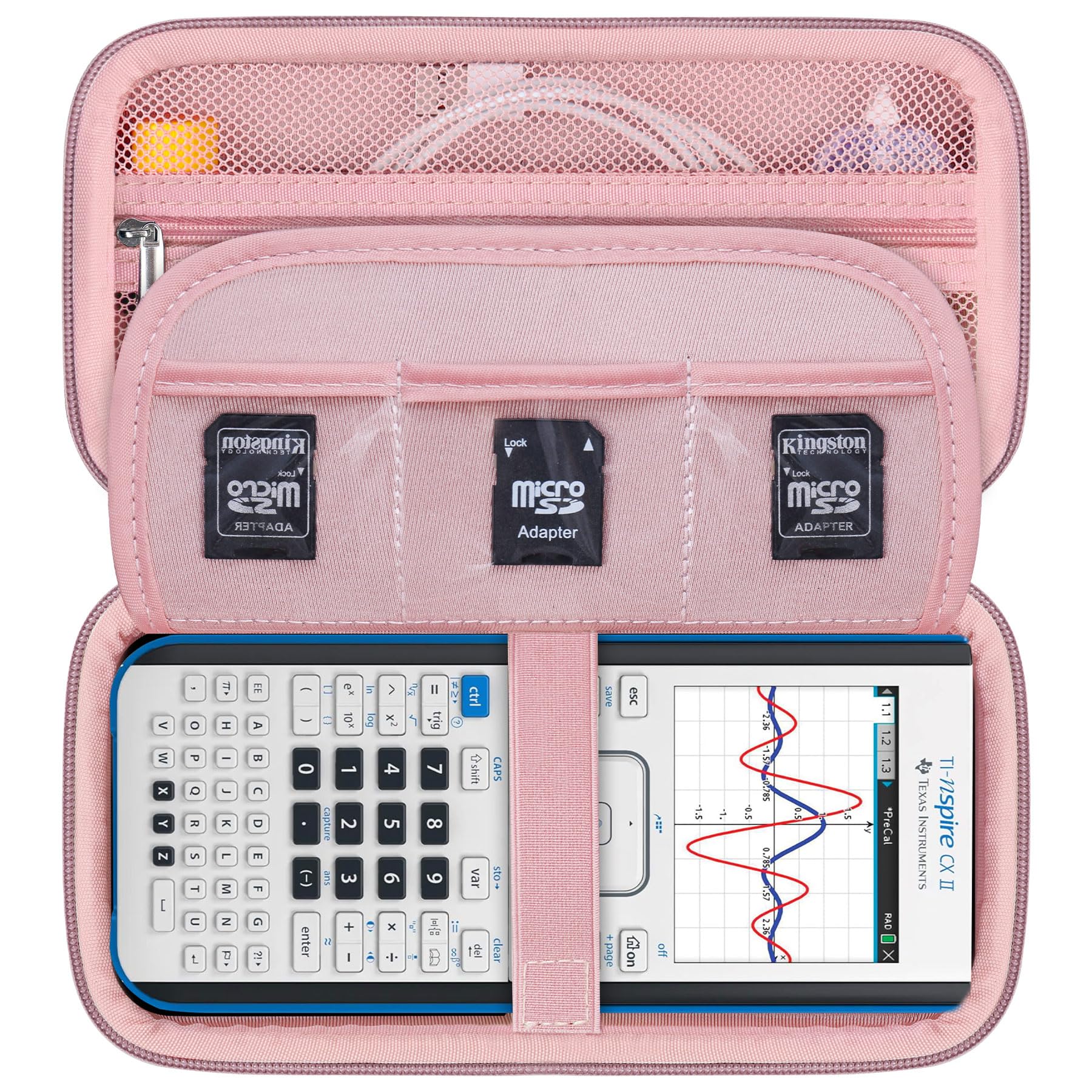 Supmay Hard Carrying Case for Texas Instruments TI-Nspire CX II CAS/TI-Nspire CX II Color Graphing Calculator, Storage Holder wi