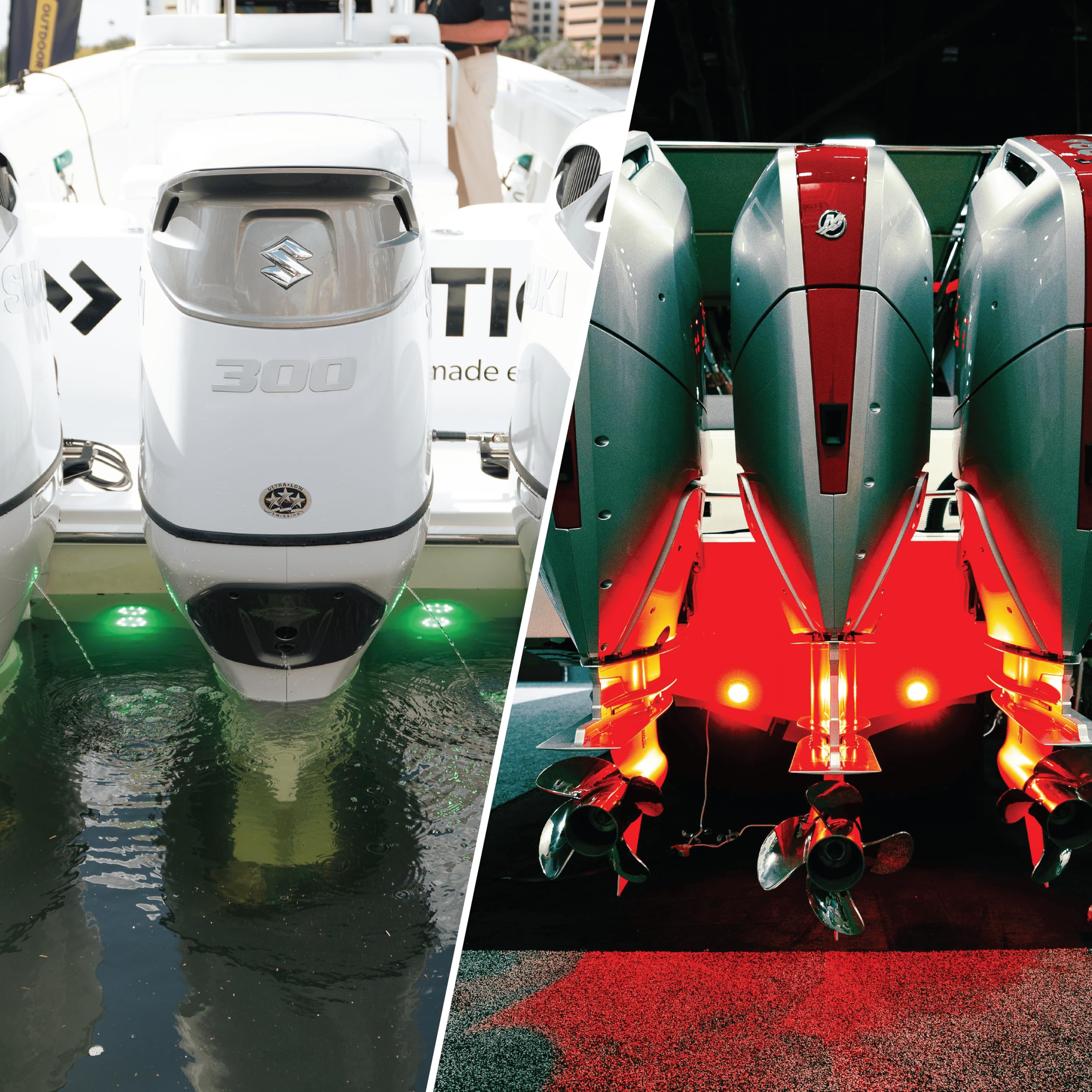 Shadow-Caster Scr-24 Led Underwater Boat Light - Color-Changing (Rgbw) - Bronze Housing - 90W Surface Mount - Tempered Glass Len