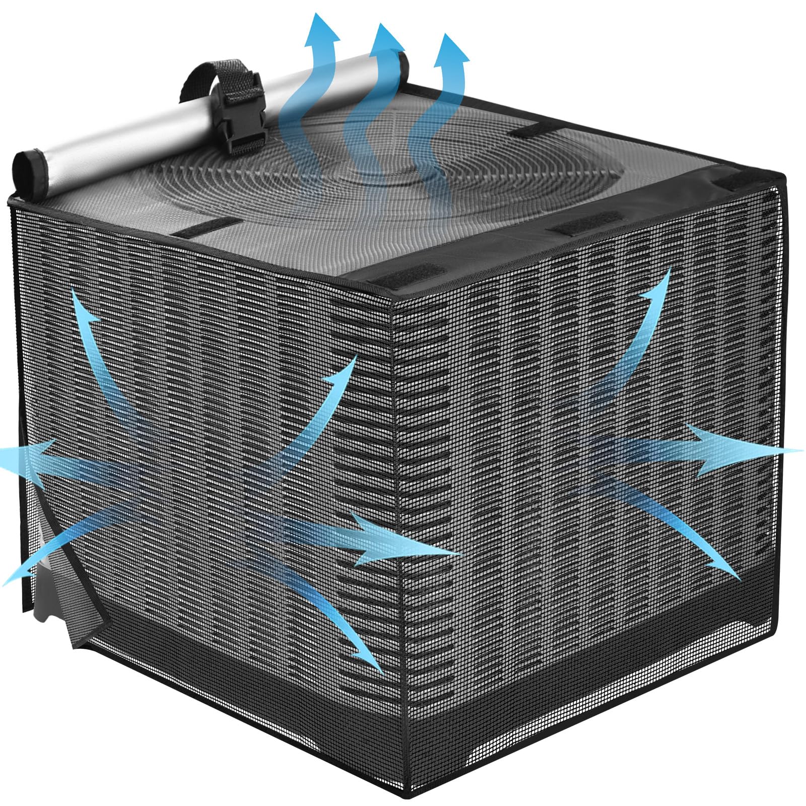 Air Conditioner Covers for Outside, Breathable Full Mesh With Waterproof Top Air Conditioner Cover for All Seasons, AC Unit Cove