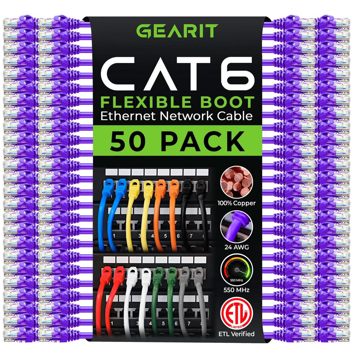 Gearit Cat6 Cable 1 Ft   Cat6 Ethernet Cable, Cat 6 Ethernet Cable, Cat6 Patch Cable, Cat 6 Patch Cable, Cat 6 Cable, Network Ca