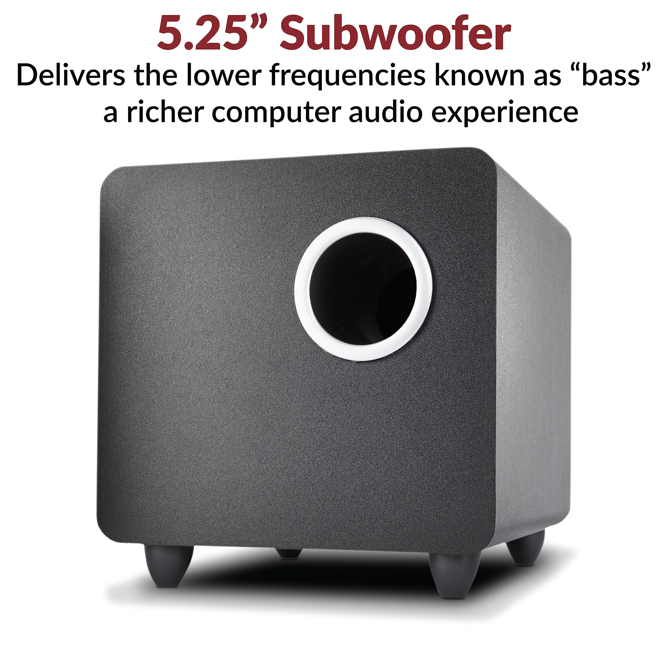 Cyber Acoustics Ca 3610 2.1 Multimedia Speaker System With Subwoofer, Perfect Computer Speakers For Pc Or Mac, Great For Music,