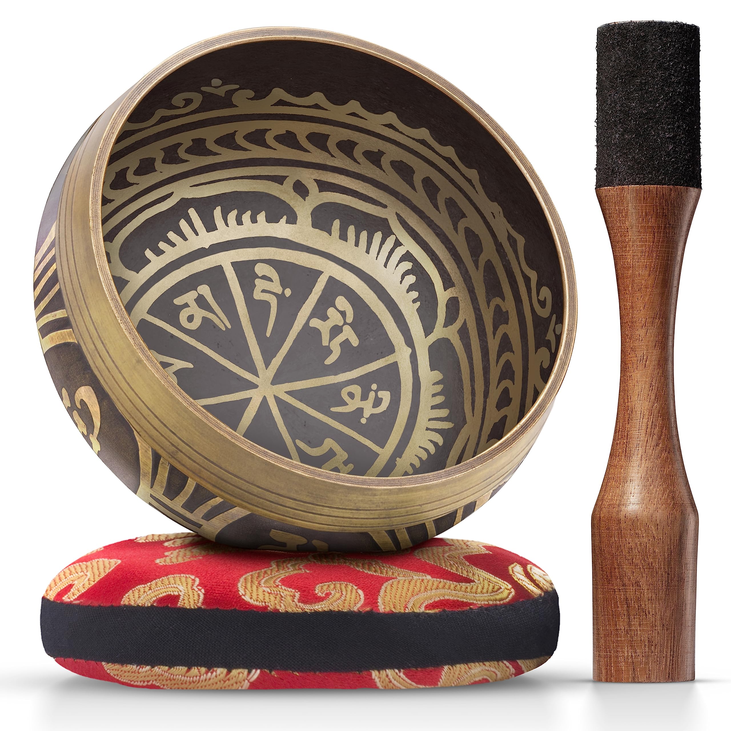 Tibetan Singing Bowl Set   Authentic Hand Tuned Sound Bowl For Meditation   Complete Meditation Bowl Kit With Cushion, Mallet &
