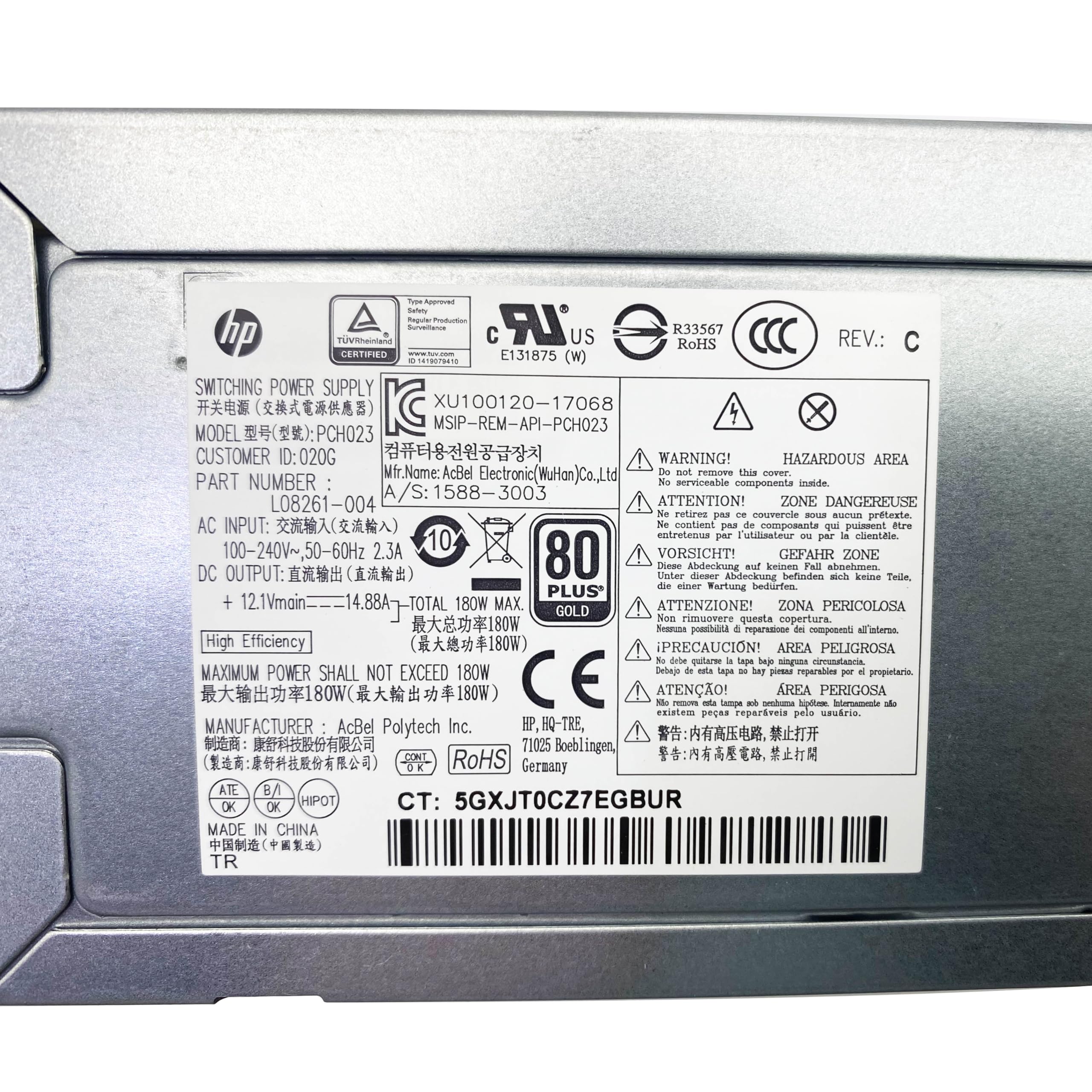 Bestparts New 180W Power Supply Compatible With Hp Prodesk G5 Pavilion 590 P0Xxx 590 P0097Cb Desktop Pcg003 L08261 004 L70042 00