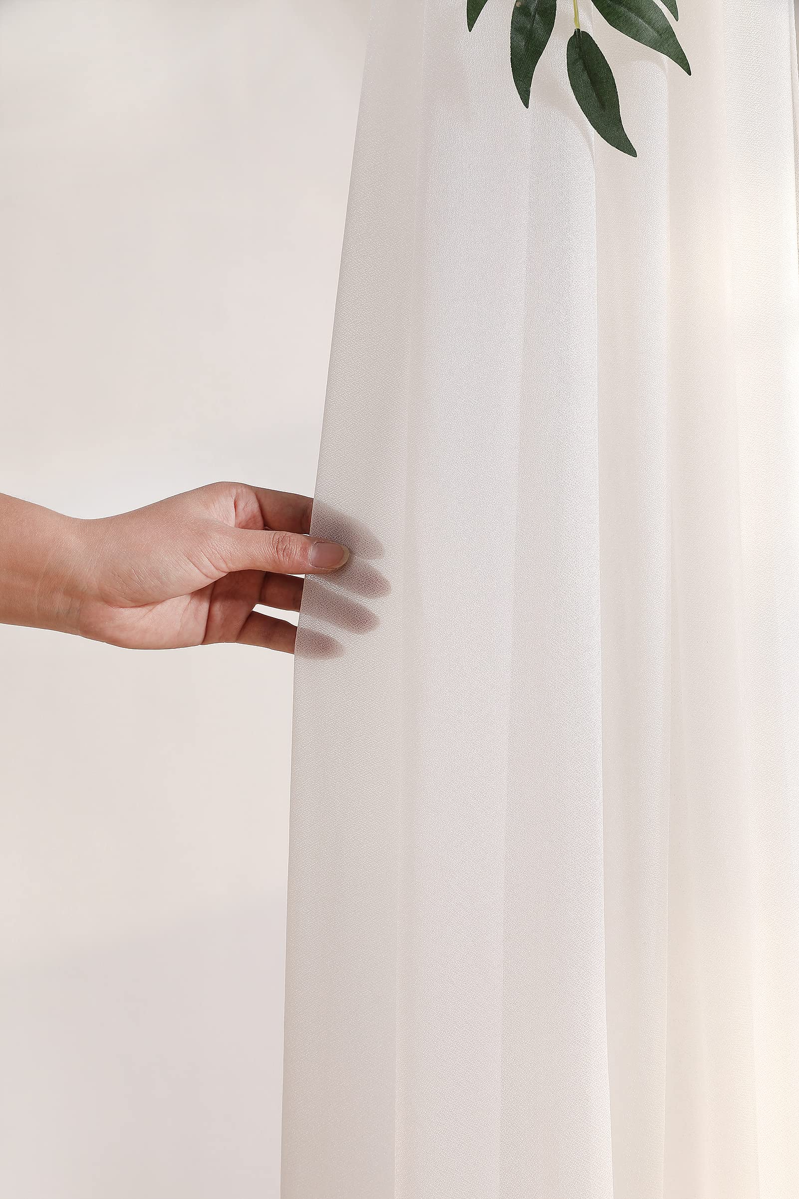 Yyhuawu Wedding Arch Draping Fabric 2 Panels 20Ft White Chiffon Fabric Drapes Arbor Drapery Wedding Party Ceremony Reception Swa