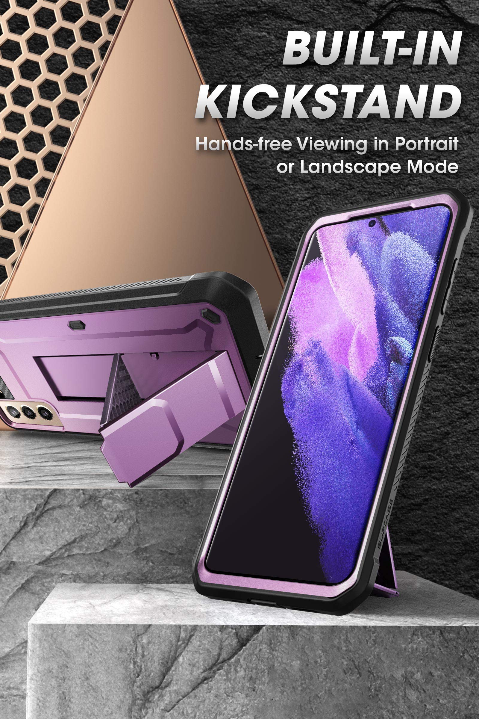 Supcase Ubpro Series Case For Galaxy S21+ Plus 5G (2021 Release), Full Body Dual Layer Rugged Holster & Kickstand Case Without B