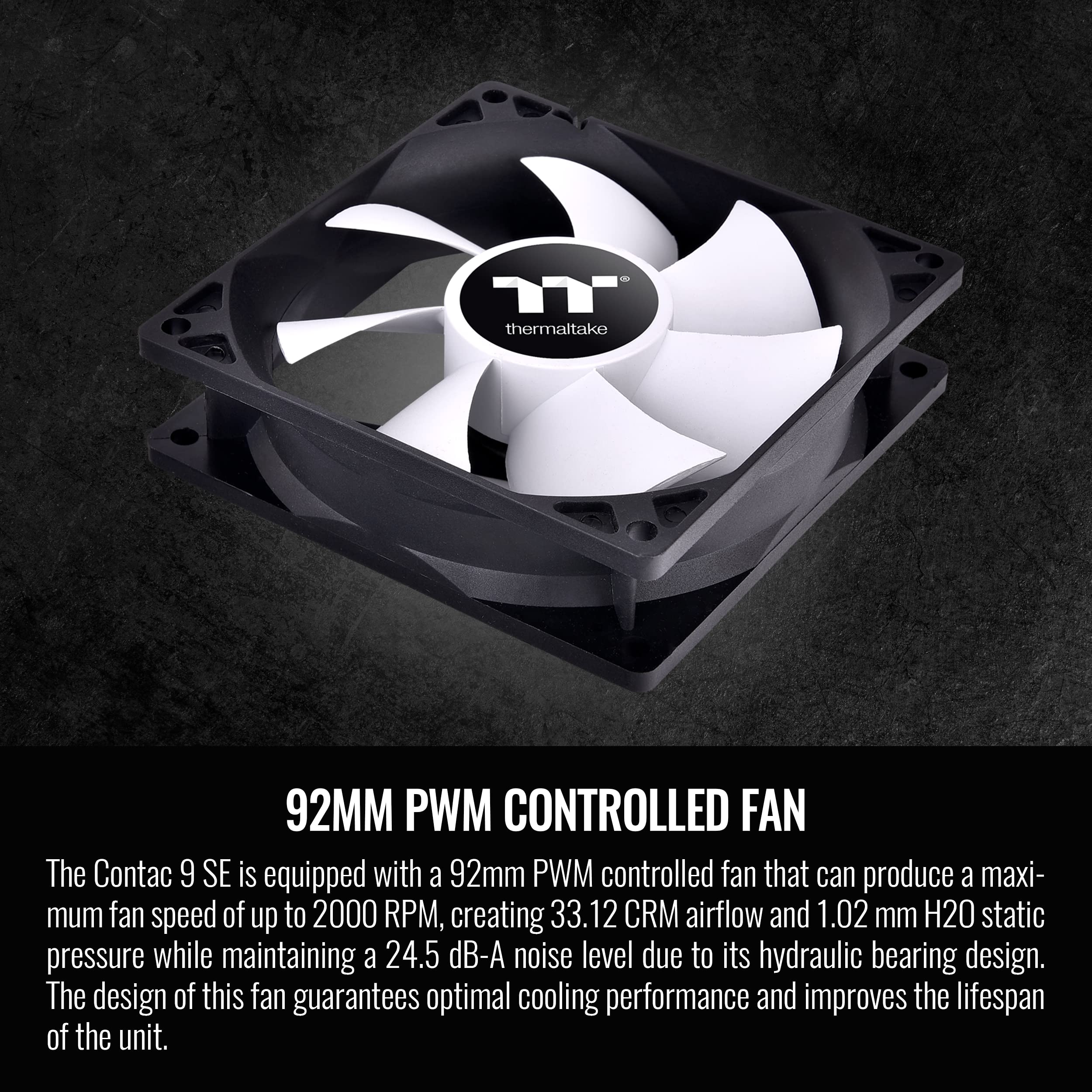 Thermaltake Contac 9 Se Cpu Cooler, 120W Cooling Power, 92Mm Pwm Fan, Support Intel Lga 1700/ Amd Am5,Am4, Cl-P106-Al09Wt-A, Bla