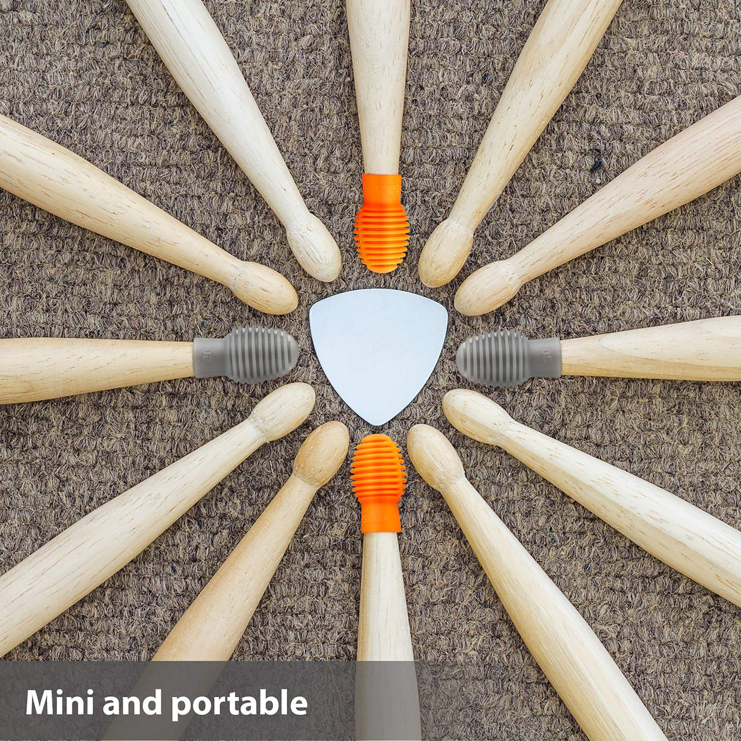 Frienda 8 Pieces Drum Stick Silent Tip Drum Quiet Sticks Mute Dampener Accessory Rubber Practice Percussion Tips Replacement Pra