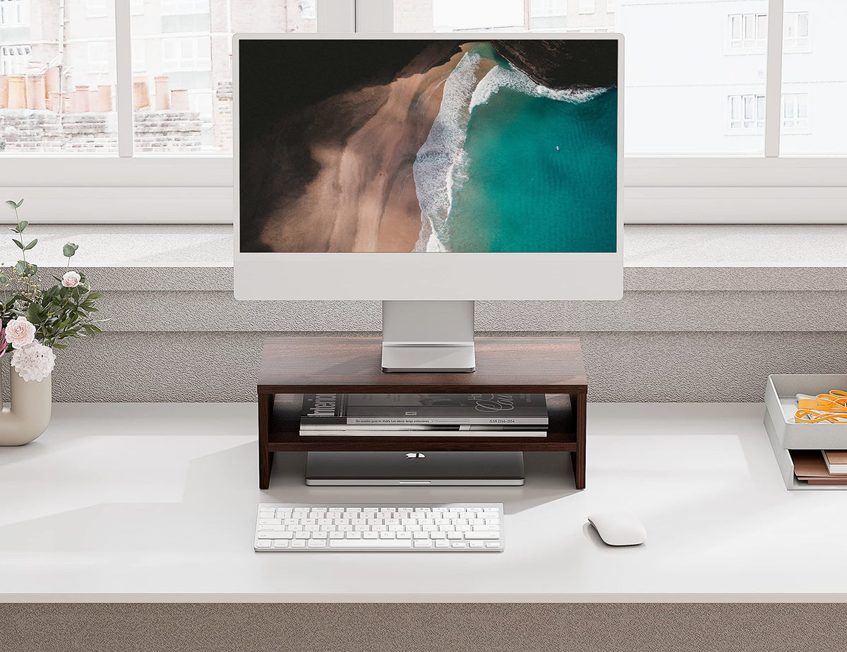 16 Computer Monitor Stand FITUEYES Monitor Stand 2 Tier Computer Monitor Riser with 16.7 Inch Sh ...