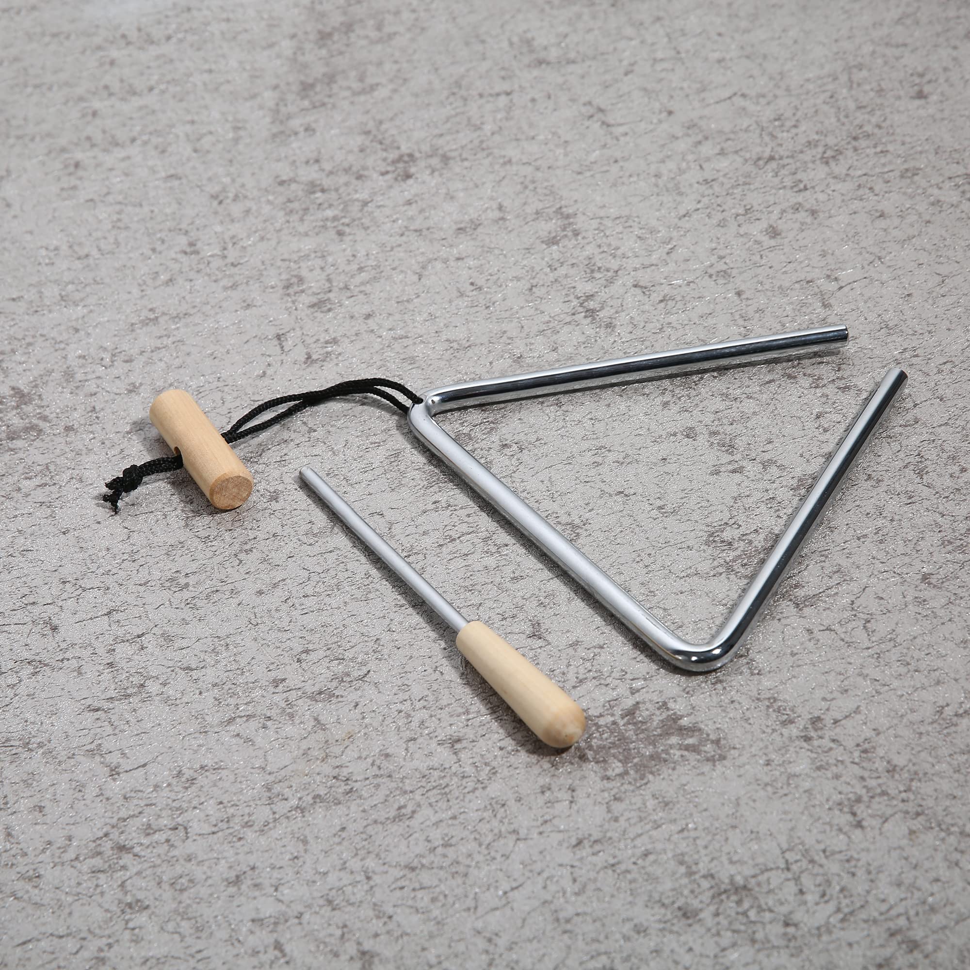 6 Inch Musical Triangle Instrument, Steel Triangle Percussion Bell With Striker