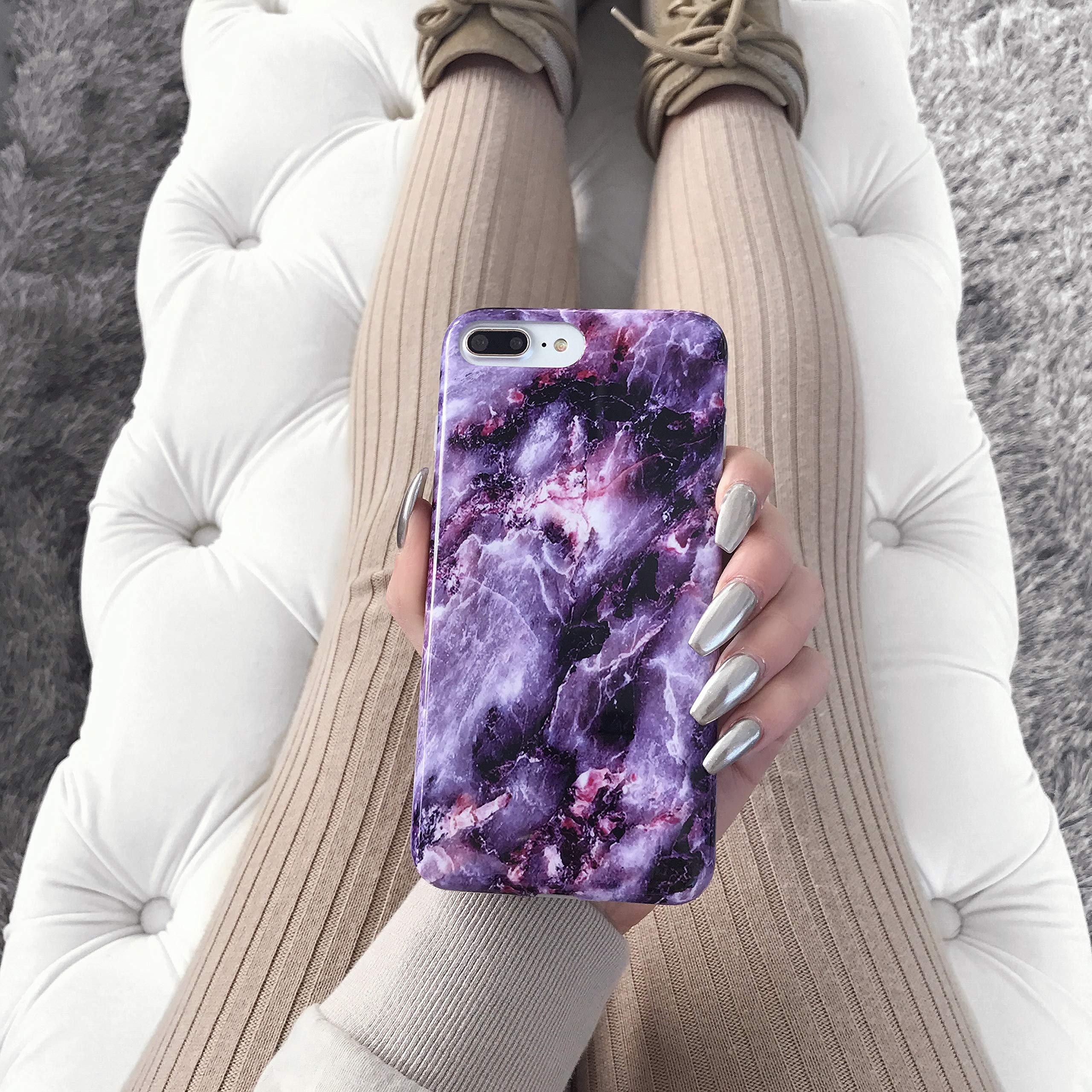 Velvet Caviar iPhone 12/12 Pro Phone Case 8ft Drop Tested Microfiber Lining Polycarbonate Purple Stone