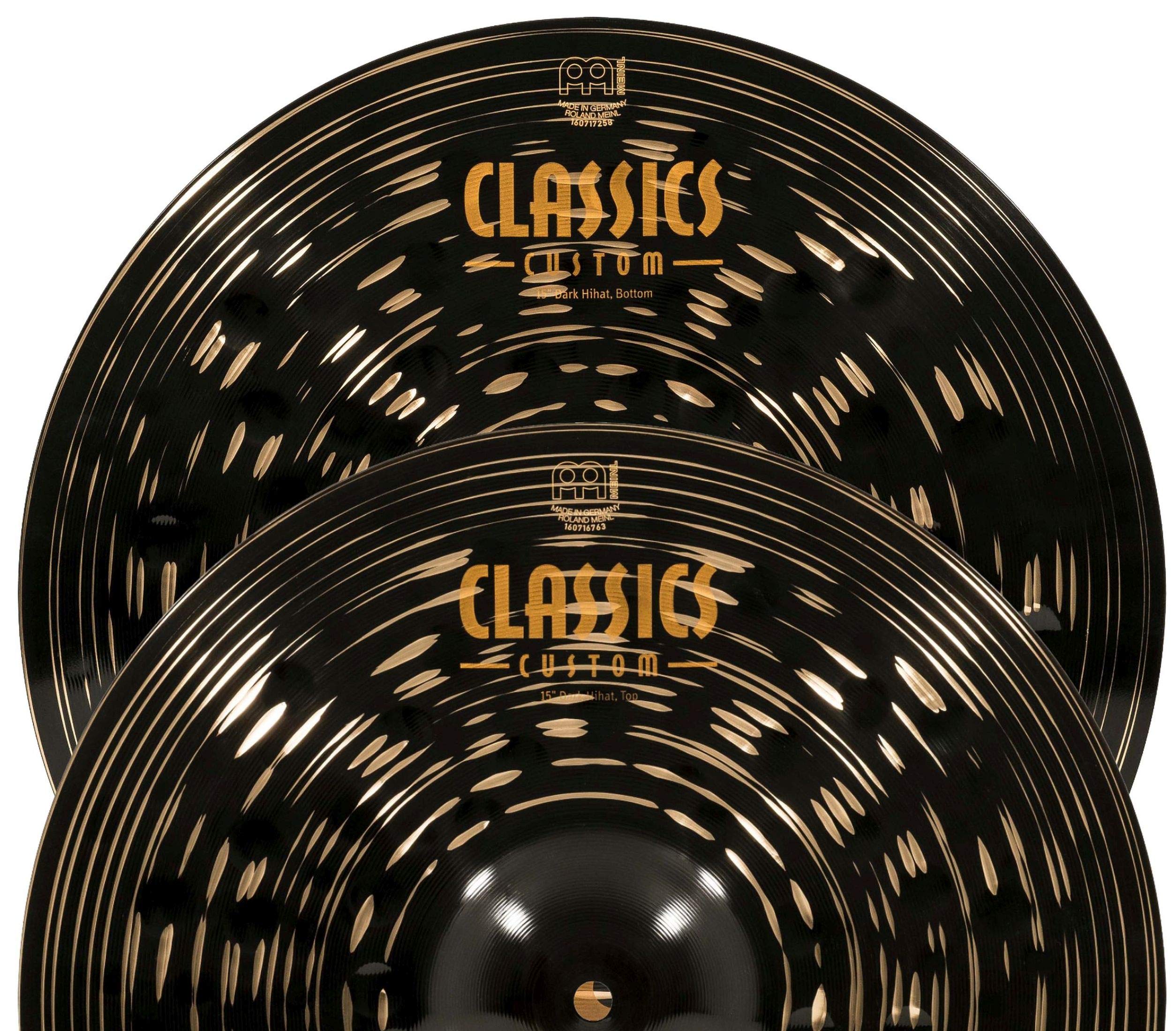 Meinl 15'' Hihat (Hi Hat) Cymbal Pair   Classics Custom Dark   Made In Germany, 2 Year Warranty (Cc15Dah)