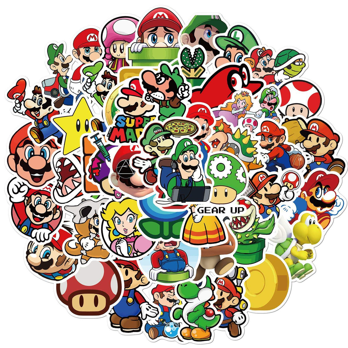 Mario Cartoon Stickers For Kids And Teen, Cool Game Stickers For Water Bottle, Skateboard, Trendy Vinyl Decal For Phone, Laptop,