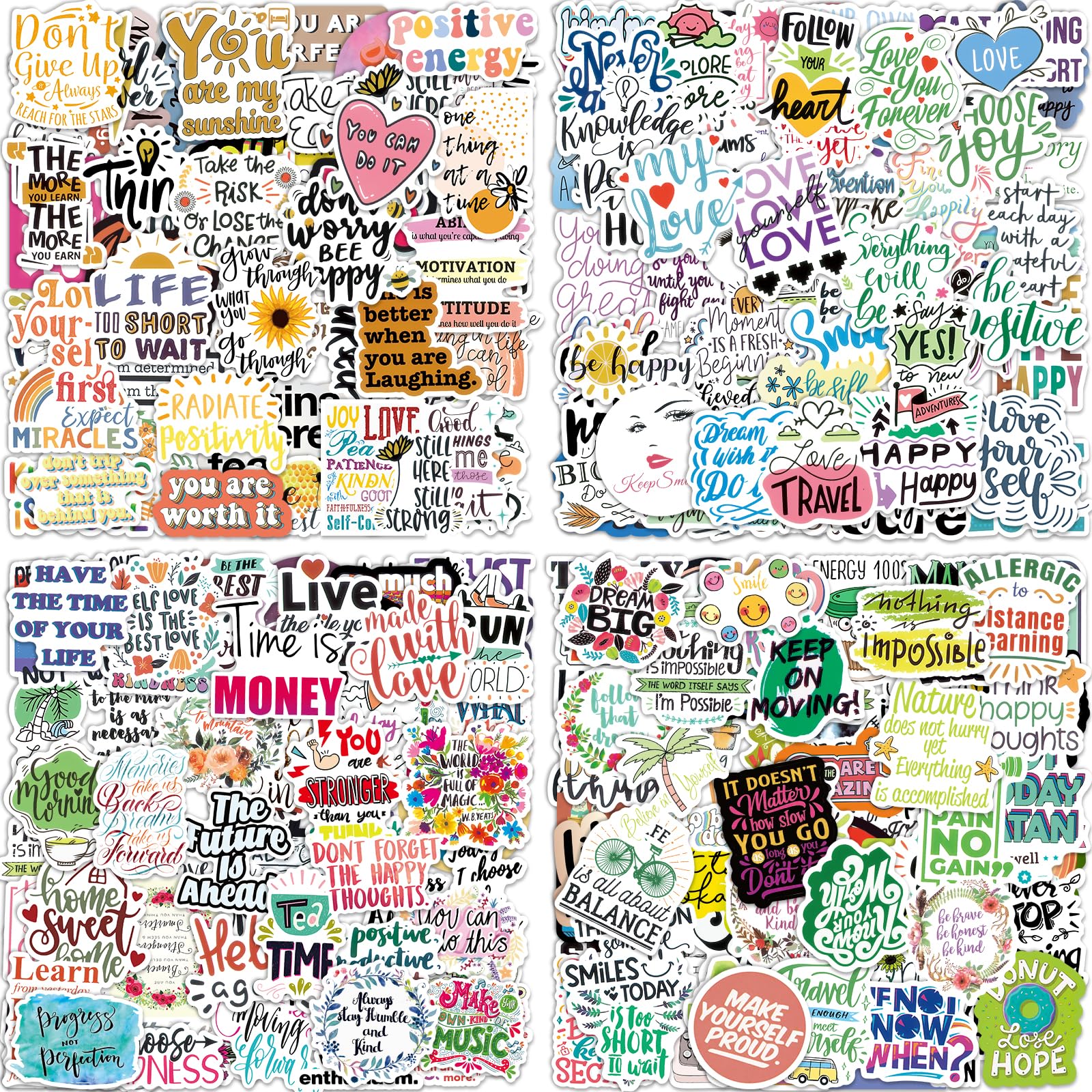 300 Pcs Inspirational Stickers For Adults, Scrapbook Vision Board Supplies Motivational Stickers For Water Bottles Laptop, Posit