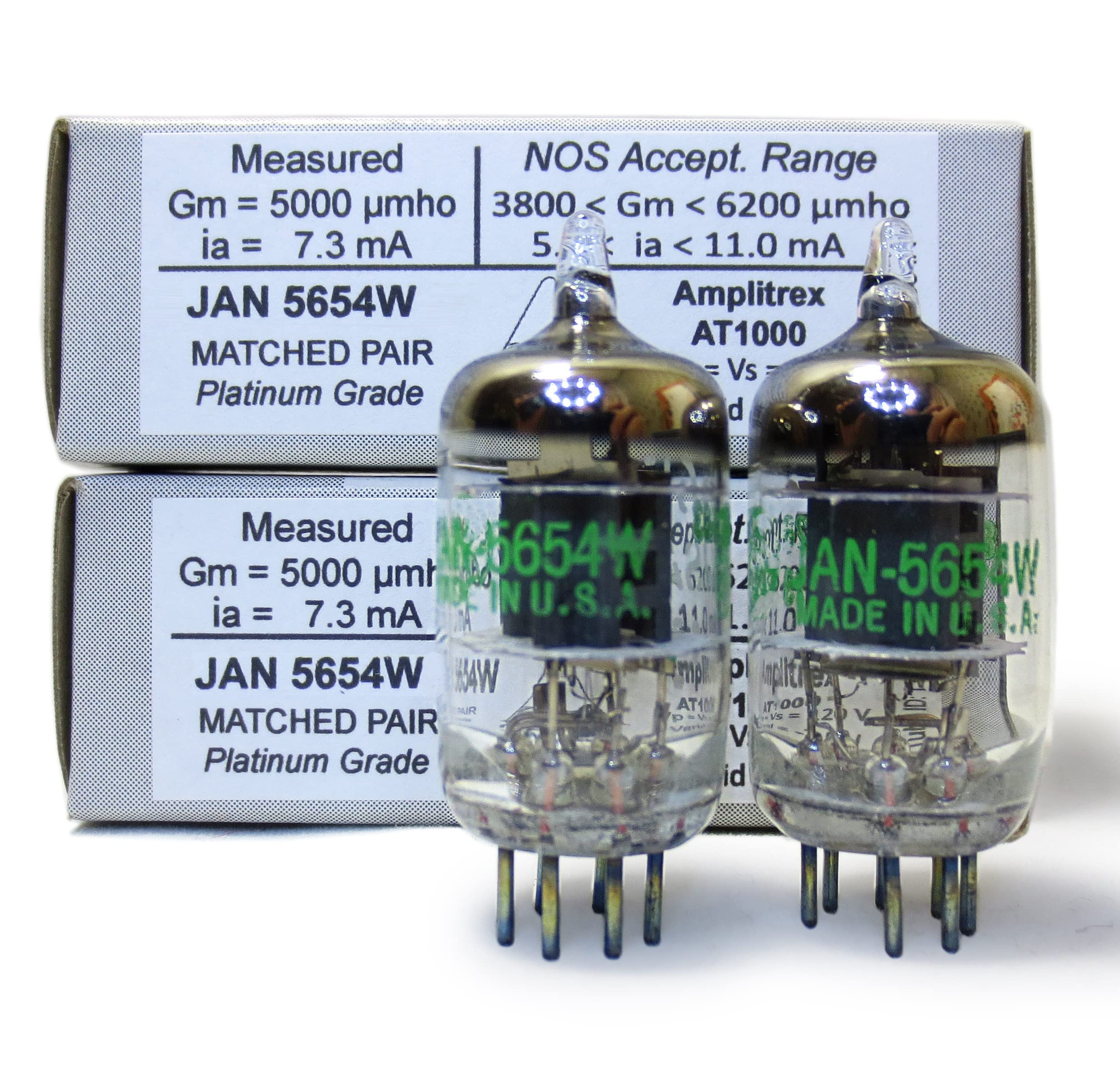 Riverstone Audio   Tested/Matched Pair (2 Tubes) 7 Pin Jan 5654W Fully Tested Vacuum Tubes   Upgrade For 6Ak5 / 6J1 / 6J1P / Ef95   Jan 5654W Platinum Grade Pair