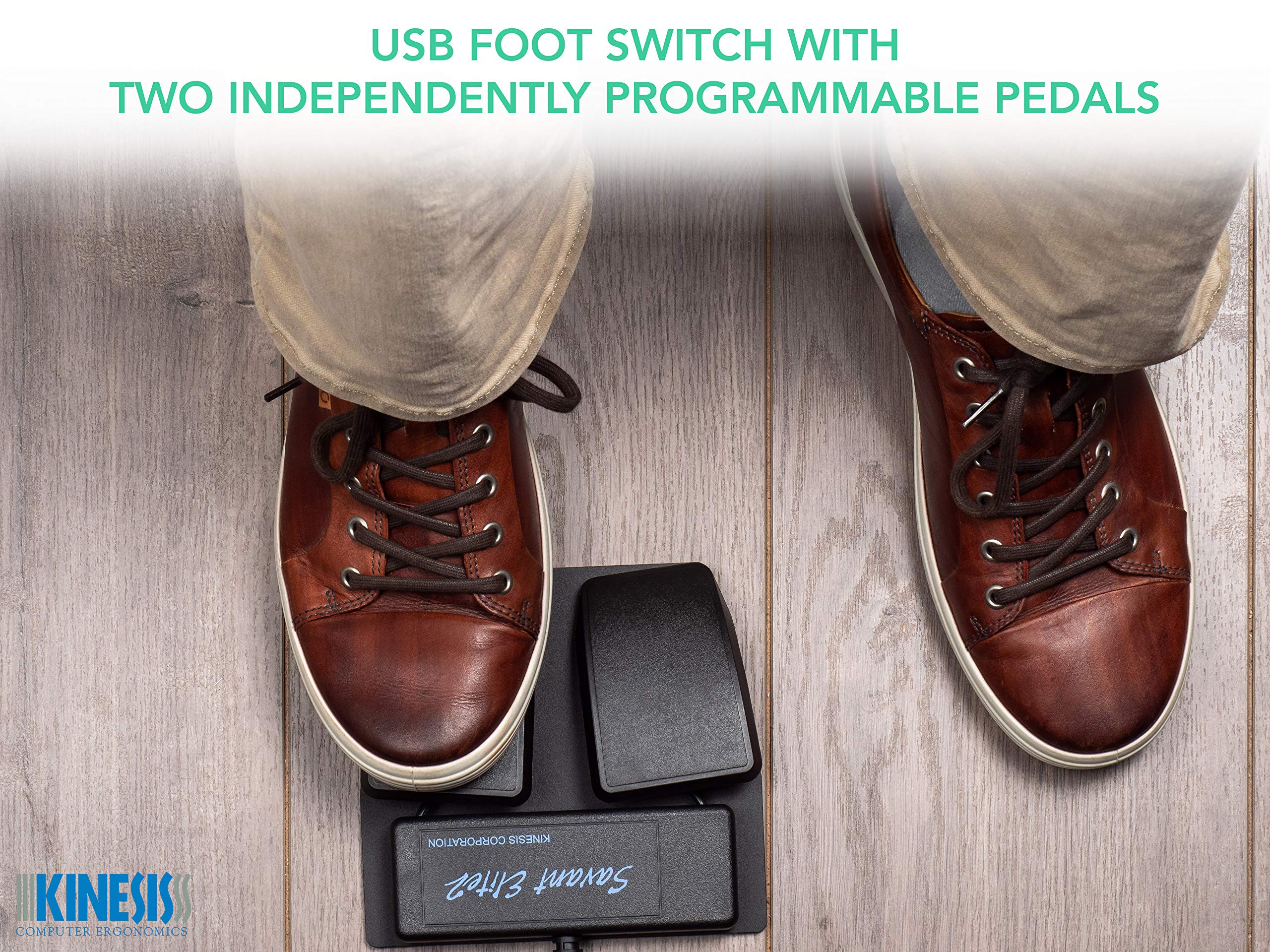 Kinesis Savant Elite2 Programmable Usb Foot Switch With 1, 2 Or 3 Pedals (Dual Pedal)