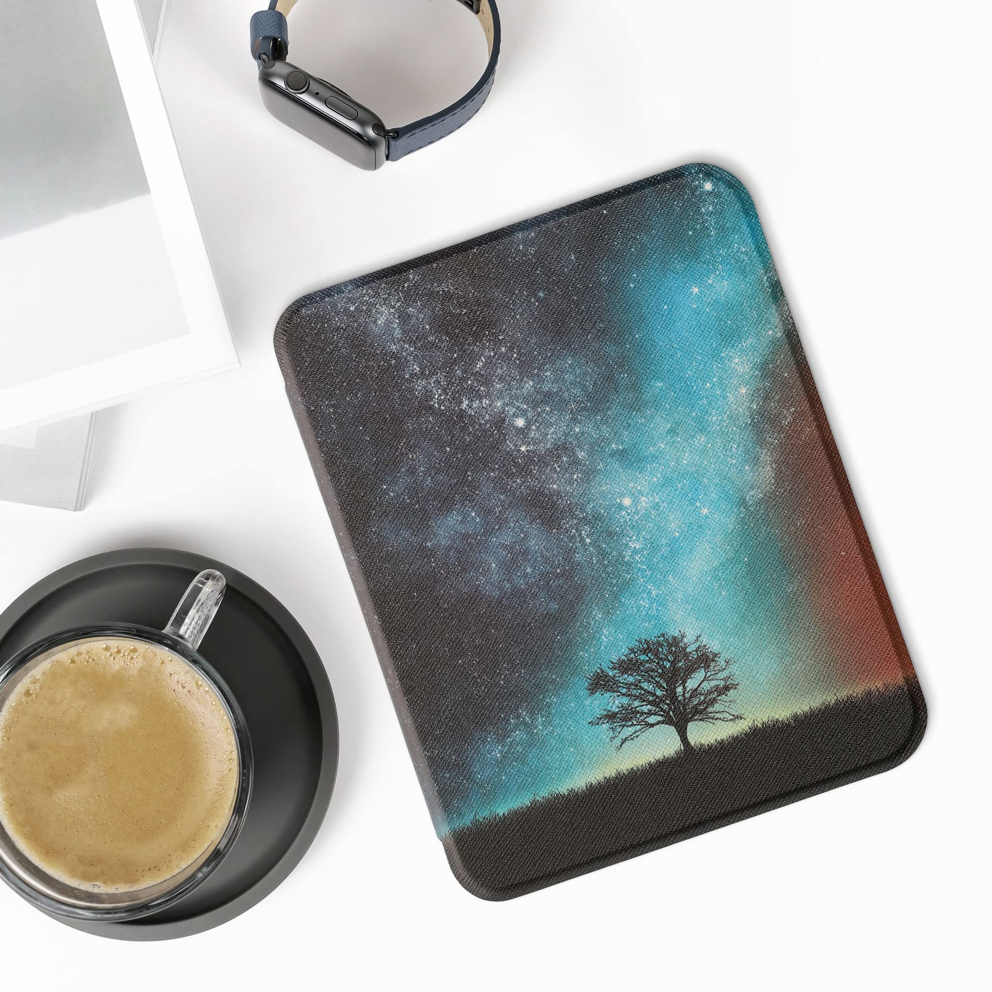 Kwmobile Case Compatible With Barnes & Noble Nook Glowlight 4 / 4E Case   Ereader Cover   Cosmic Nature Blue/Grey/Black