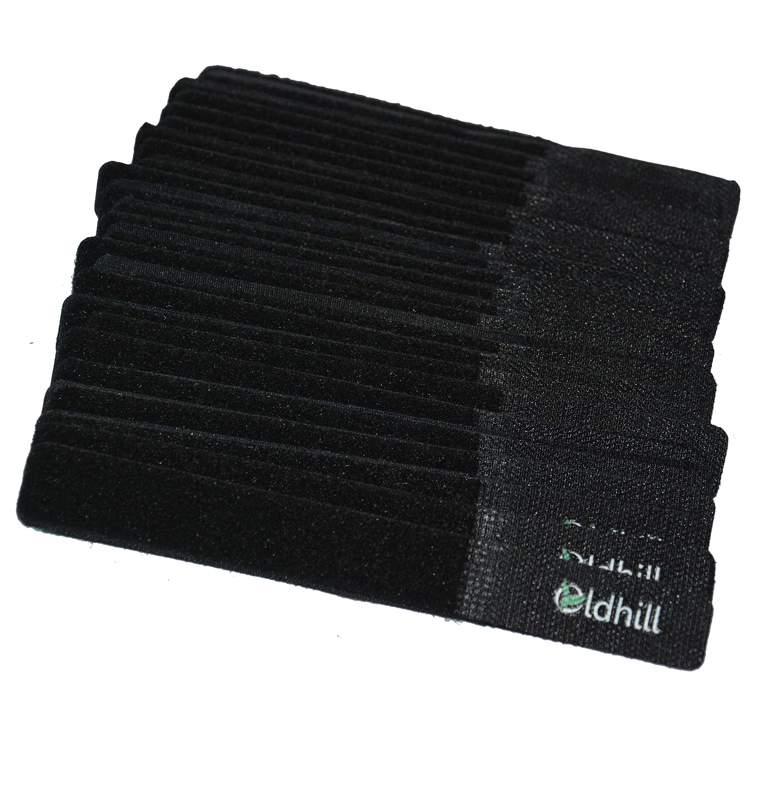Oldhill Hook And Loop Fastening Straps (50 Pack)   Black