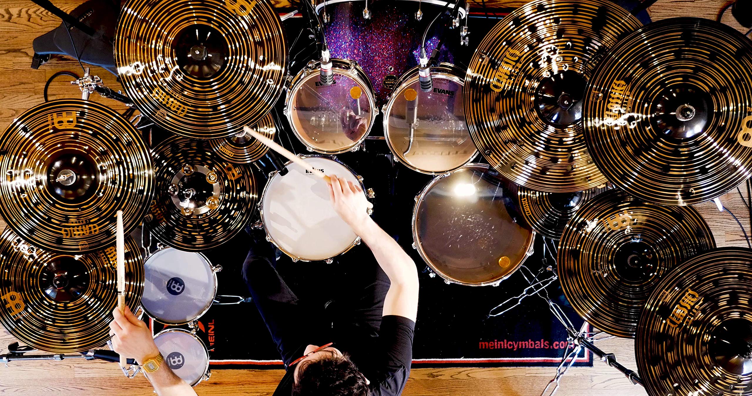 Meinl 14'' Hihat (Hi Hat) Cymbal Pair   Classics Custom Dark   Made In Germany, 2 Year Warranty (Cc14Dah)