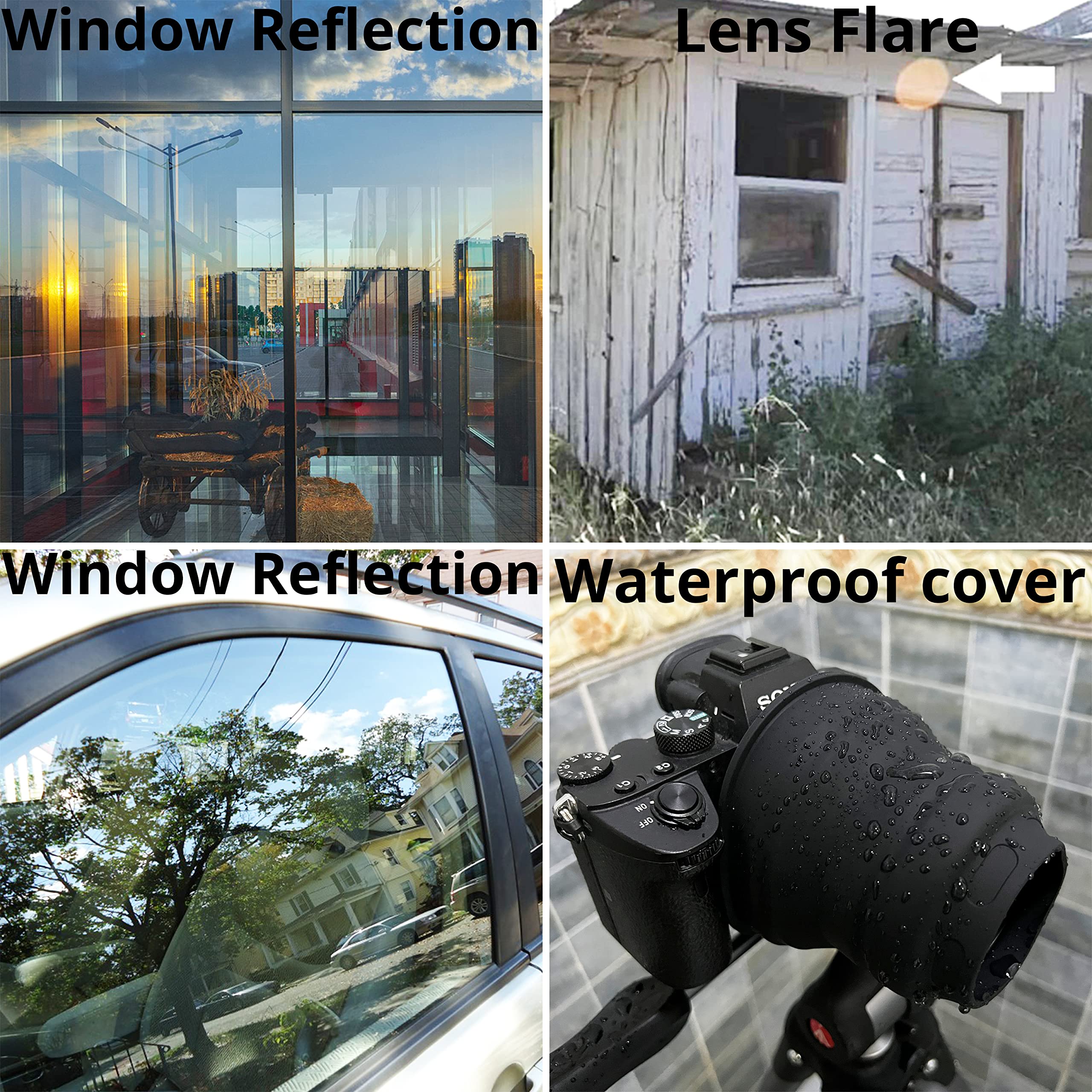 Camera Lens Hood, Foldable Anti Reflection Lens Hood, Protect Lens From Rain, Dust, Bird Poop, Reflection (Small   (S|54))